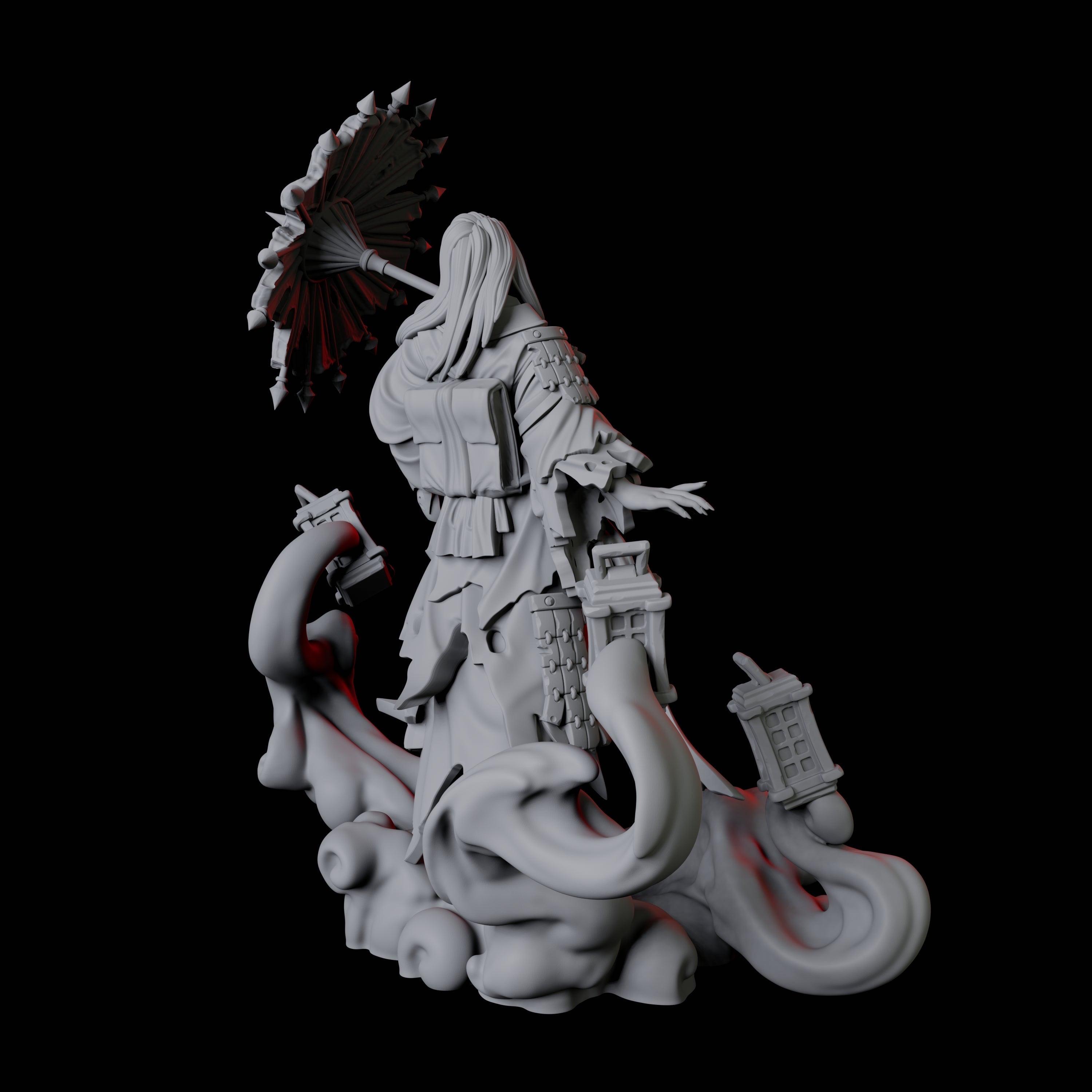 Four Mysterious Geisha Sorcerers Miniature for Dungeons and Dragons, Pathfinder or other TTRPGs