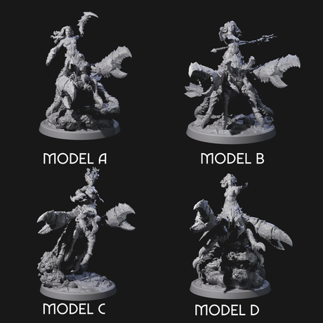 Four Mythic Charybdis Miniature for Dungeons and Dragons, Pathfinder or other TTRPGs