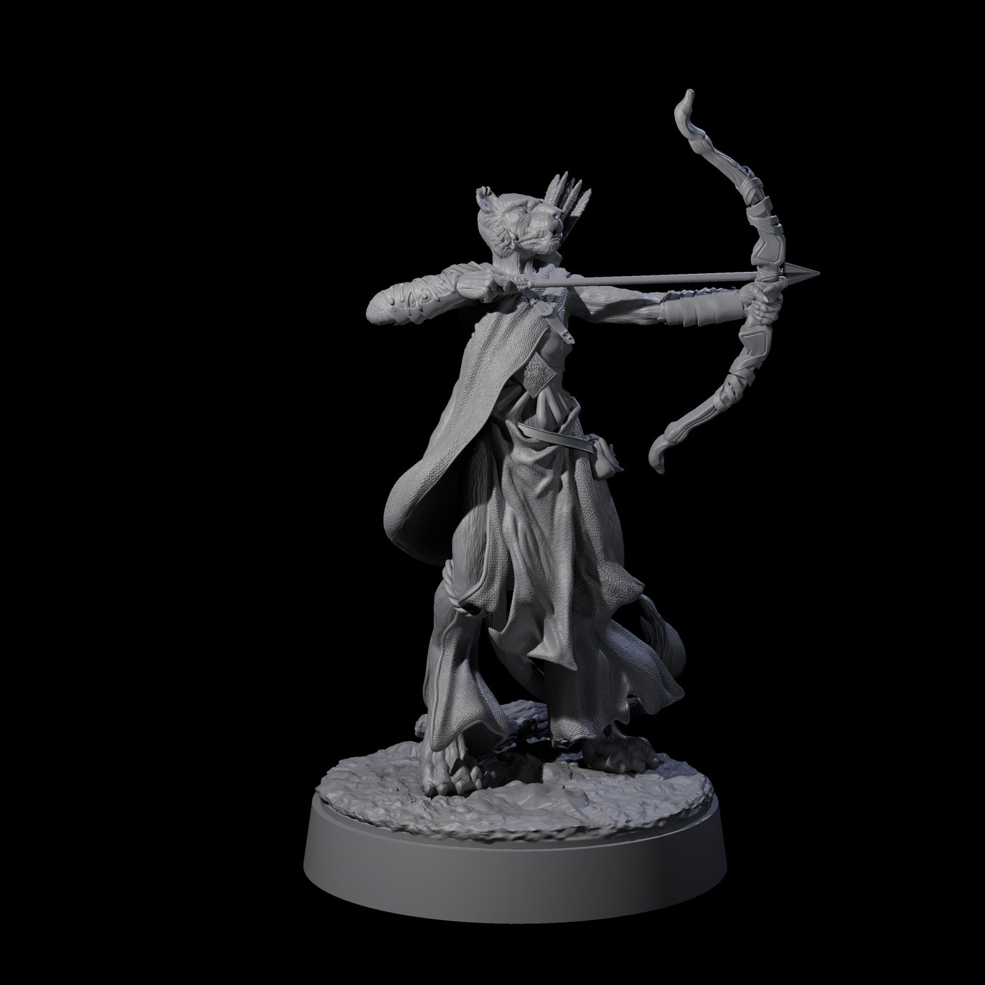 Four Noble Leonin Huntresses Miniature for Dungeons and Dragons, Pathfinder or other TTRPGs