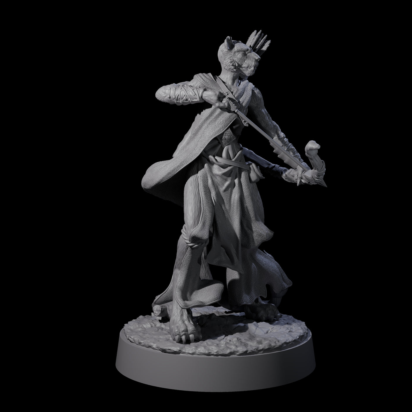 Four Noble Leonin Huntresses Miniature for Dungeons and Dragons, Pathfinder or other TTRPGs