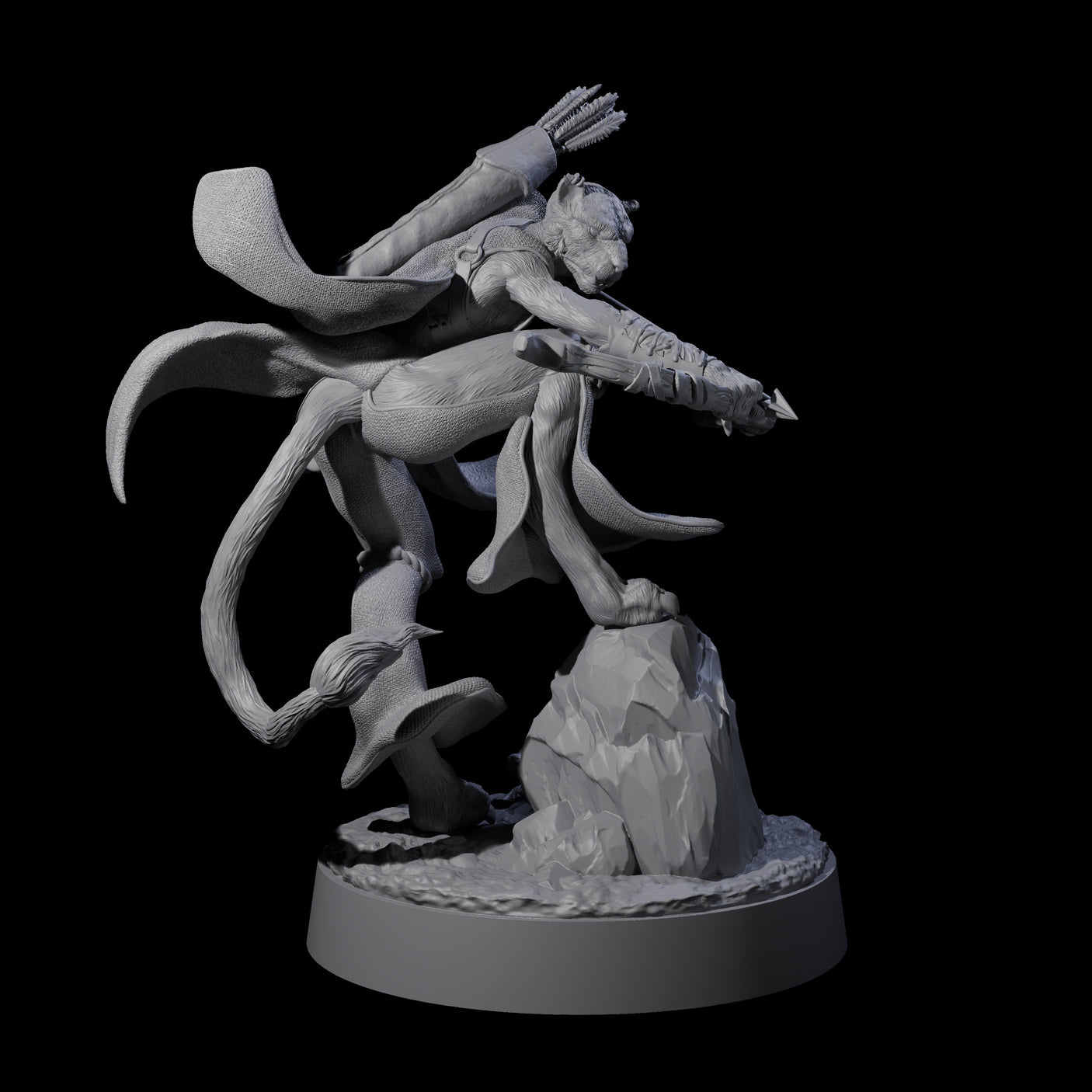 Four Noble Leonin Huntresses Miniature for Dungeons and Dragons, Pathfinder or other TTRPGs