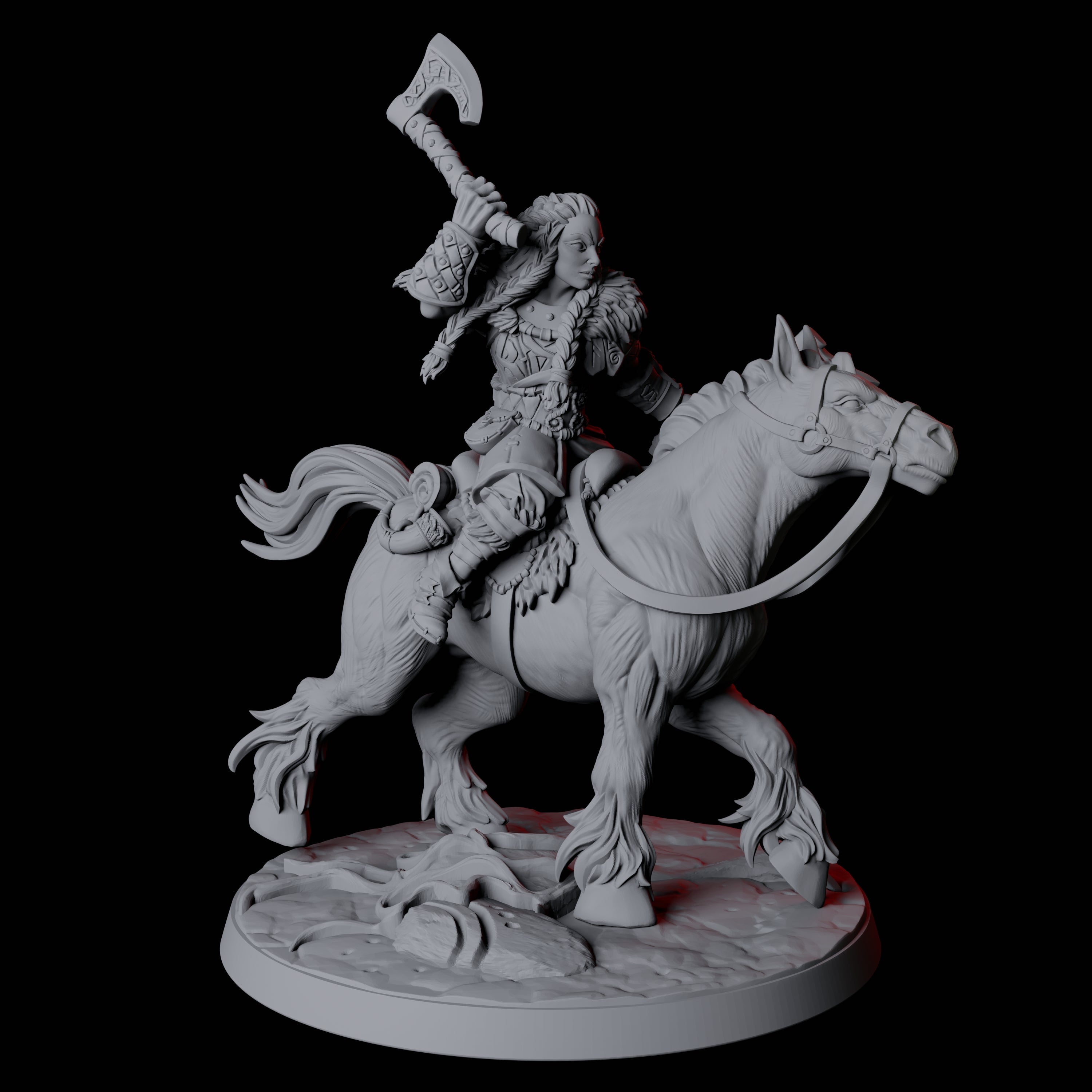 Four Northmen Warrior Horsemen Miniature for Dungeons and Dragons, Pathfinder or other TTRPGs