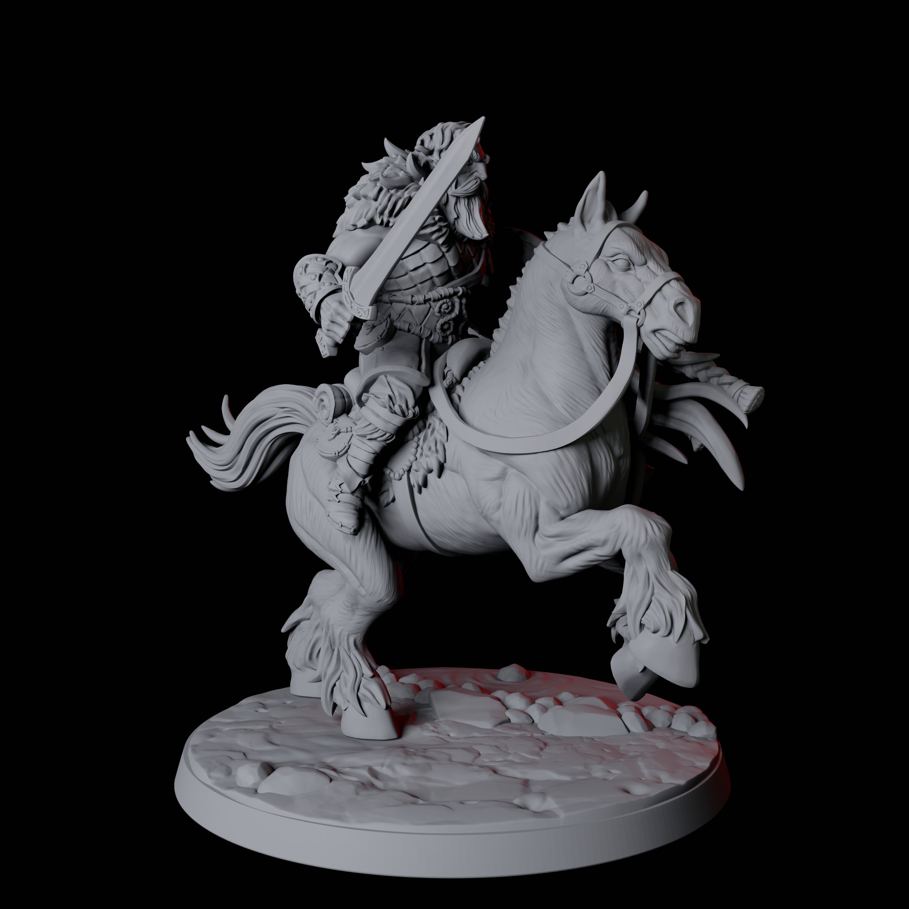 Four Northmen Warrior Horsemen Miniature for Dungeons and Dragons, Pathfinder or other TTRPGs