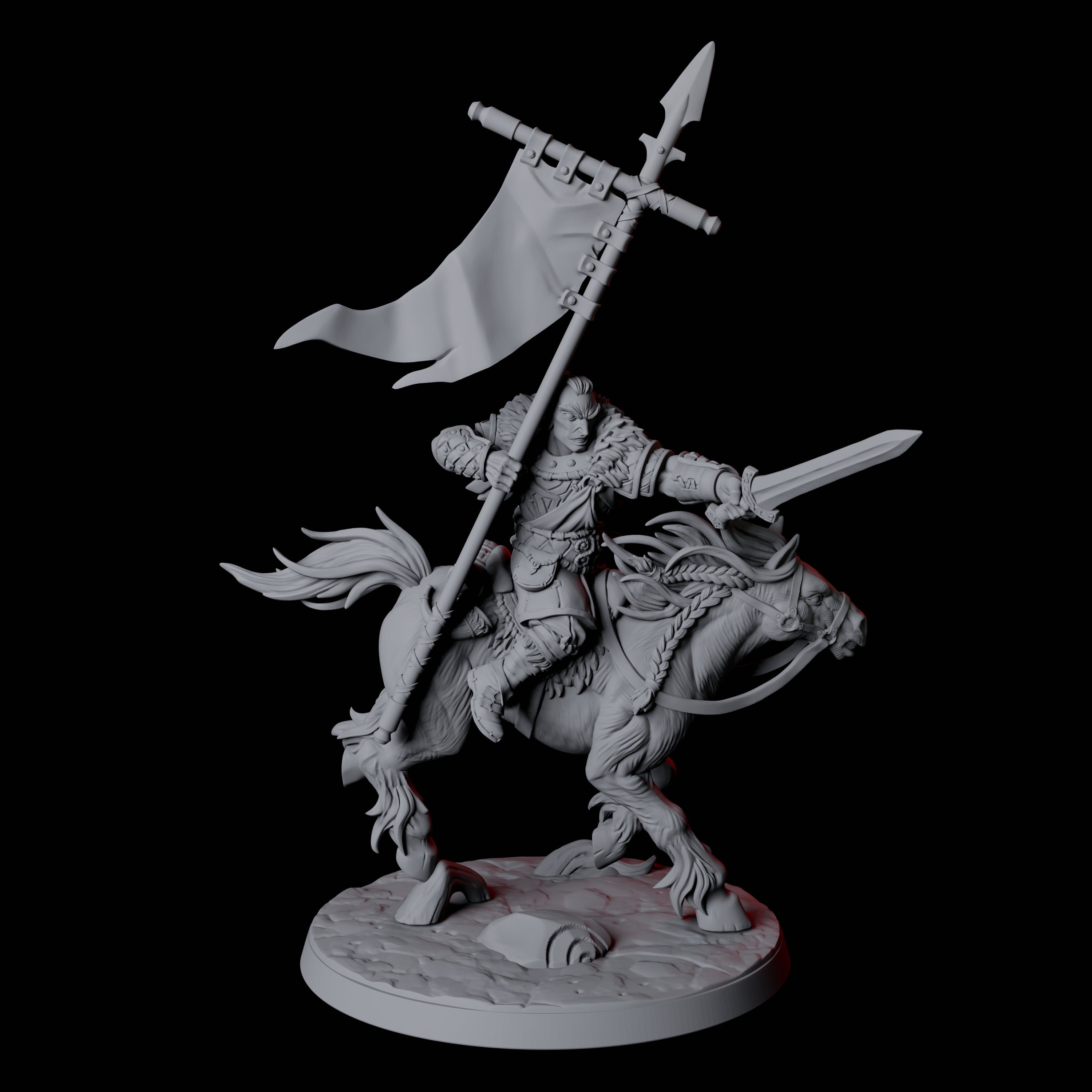 Four Northmen Warrior Horsemen Miniature for Dungeons and Dragons, Pathfinder or other TTRPGs