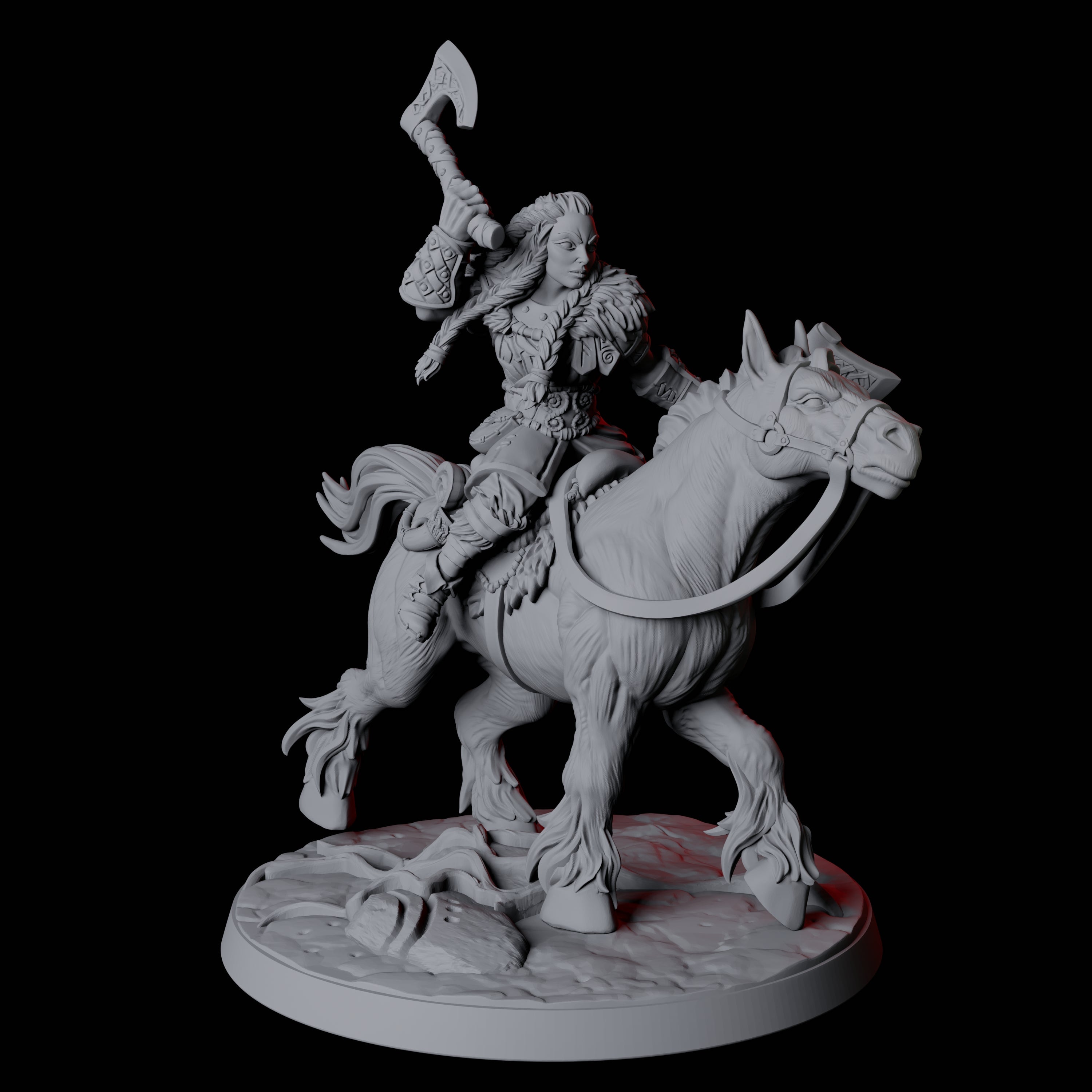 Four Northmen Warrior Horsemen Miniature for Dungeons and Dragons, Pathfinder or other TTRPGs