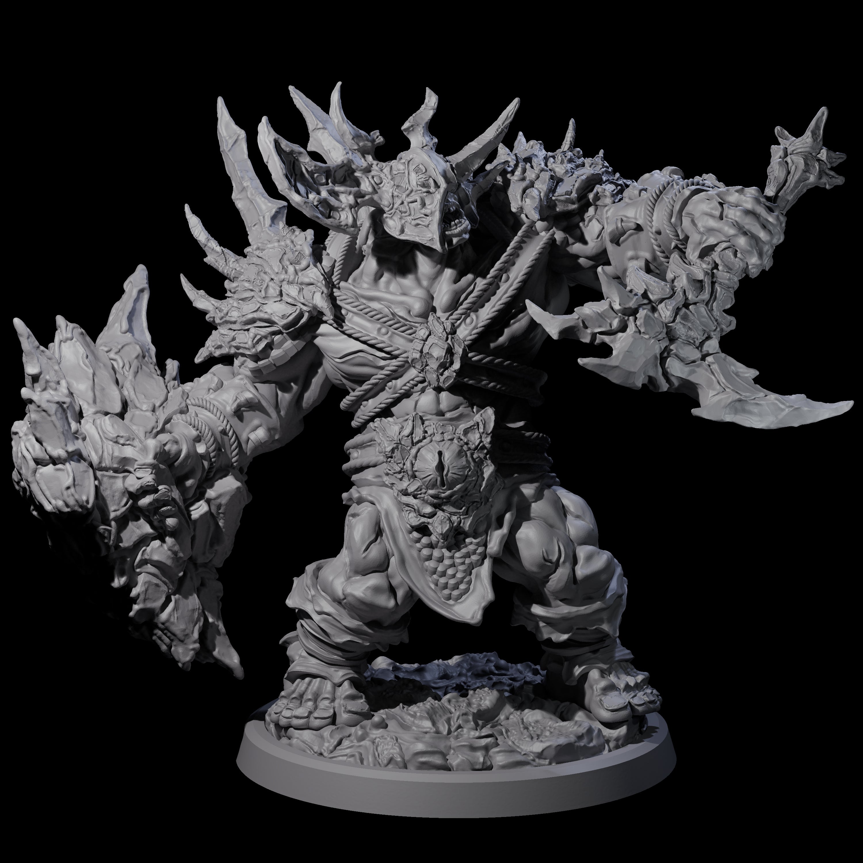 Four Oceanbound Ogres Miniature for Dungeons and Dragons, Pathfinder or other TTRPGs