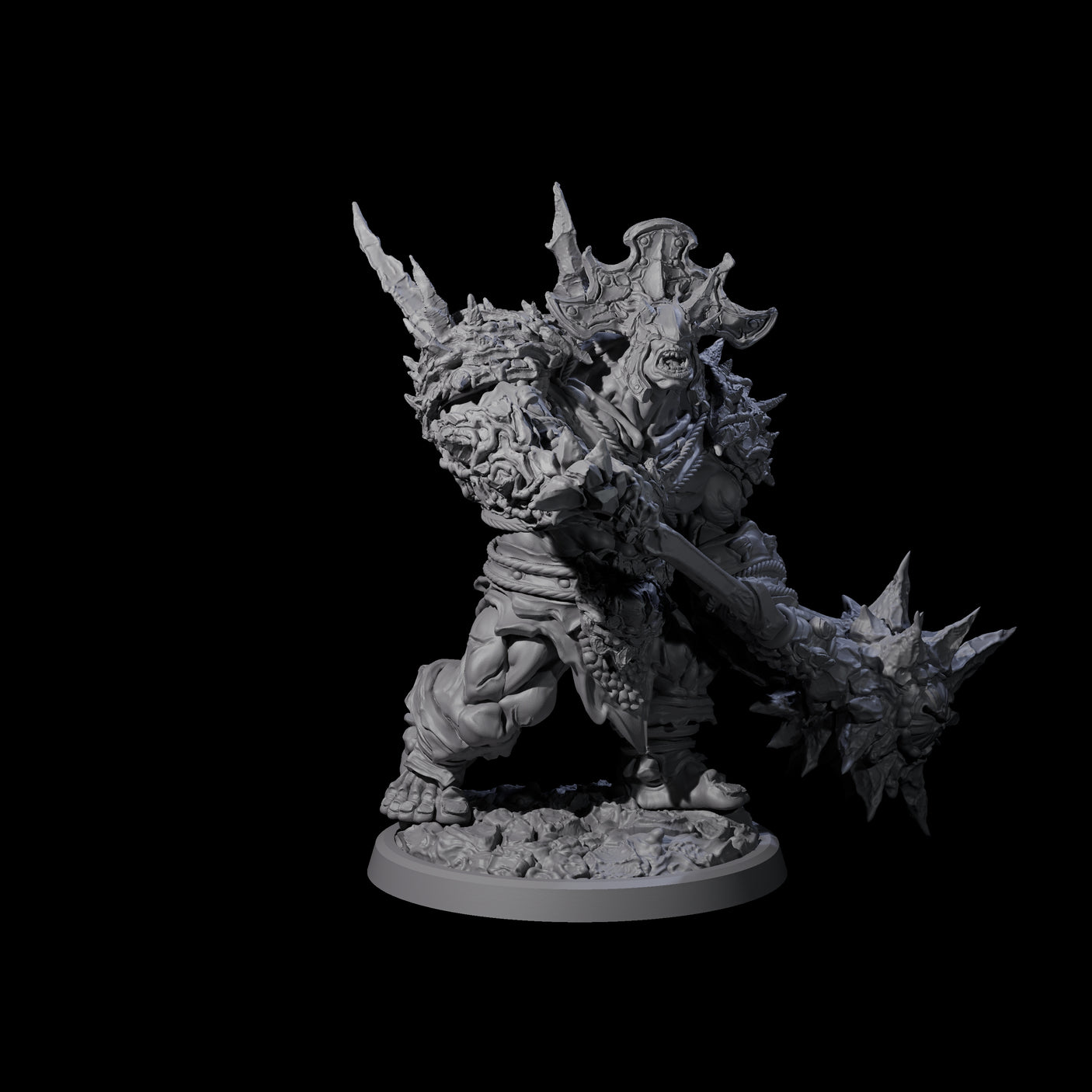 Four Oceanbound Ogres Miniature for Dungeons and Dragons, Pathfinder or other TTRPGs