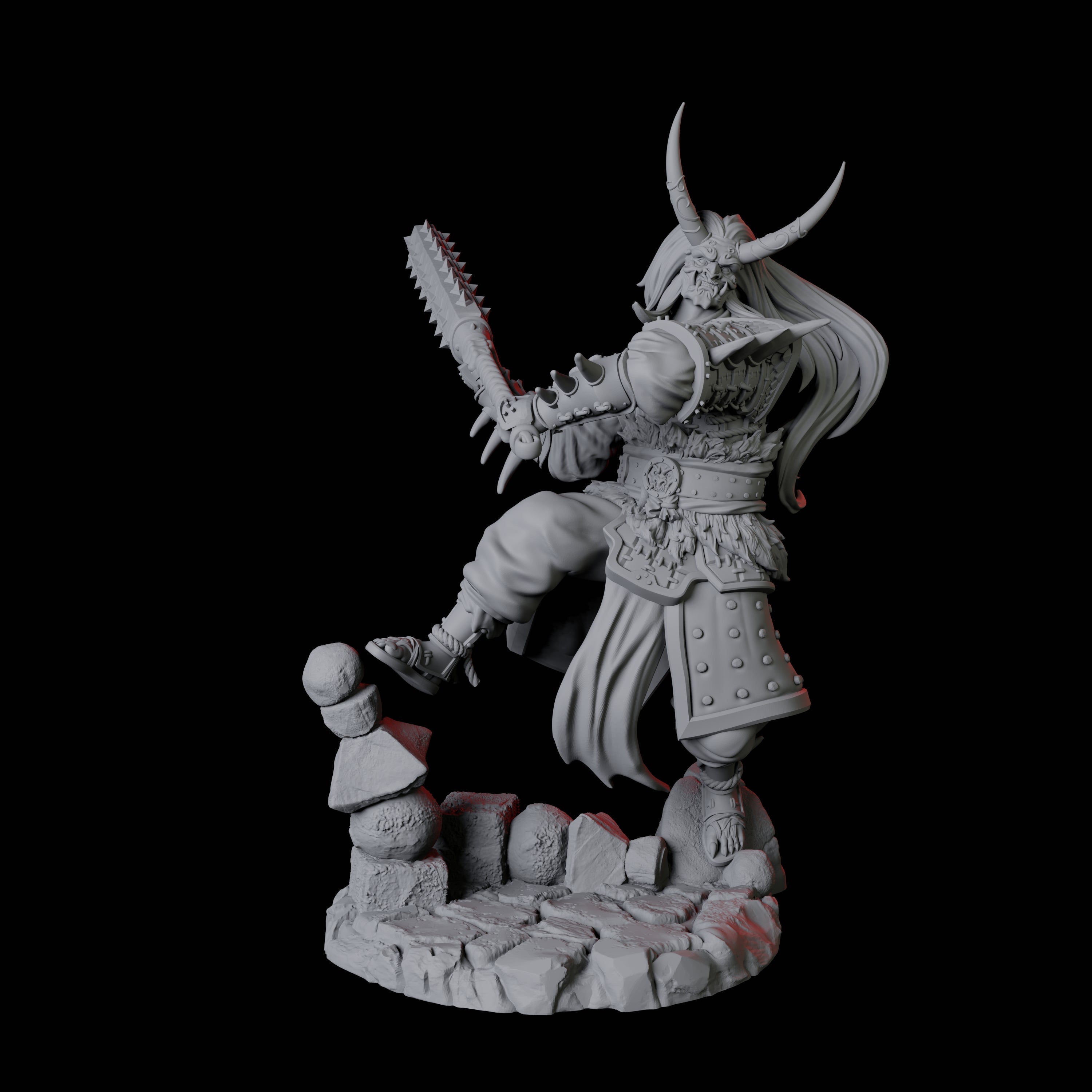 Four Oni Death Samurai Miniature for Dungeons and Dragons, Pathfinder or other TTRPGs