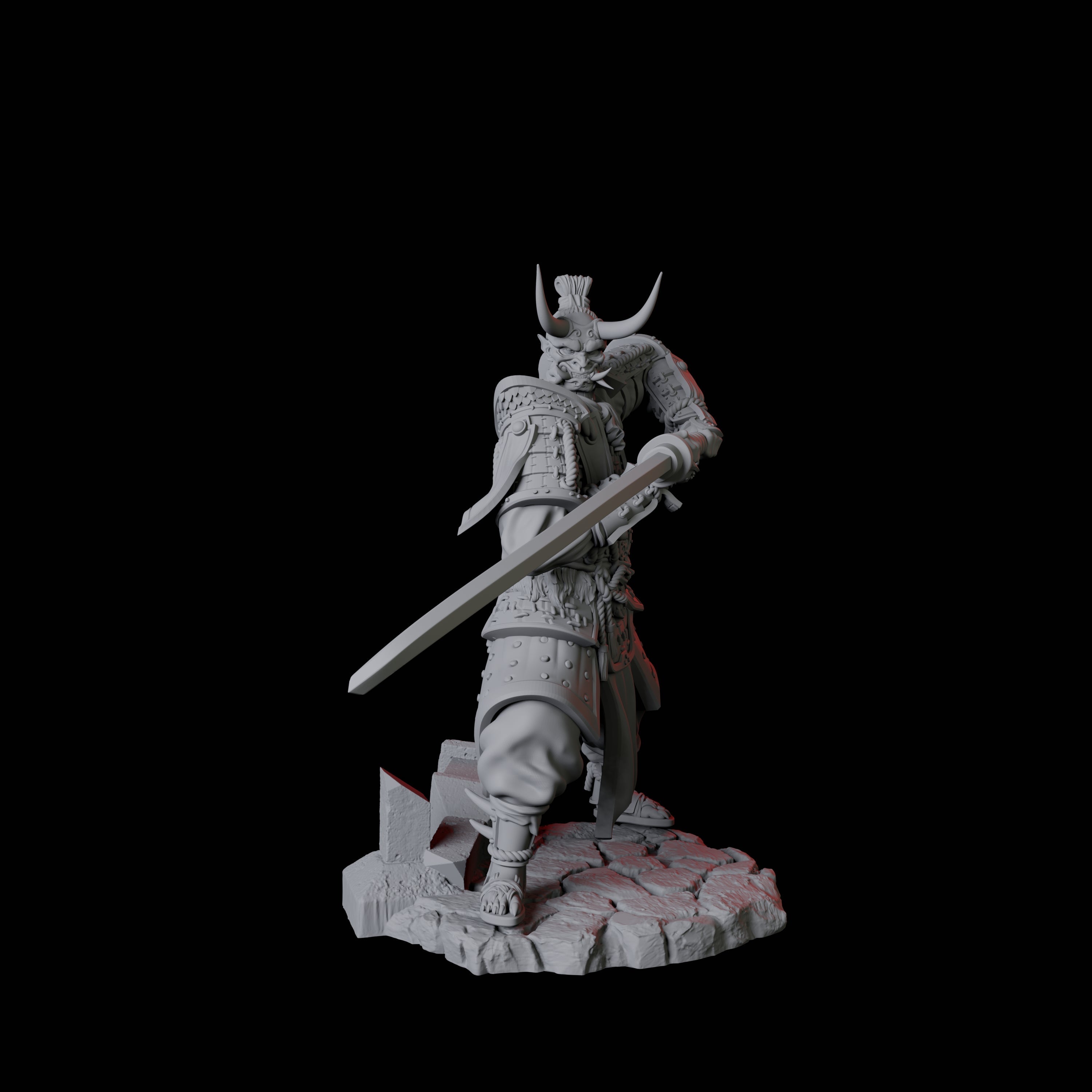 Four Oni Death Samurai Miniature for Dungeons and Dragons, Pathfinder or other TTRPGs