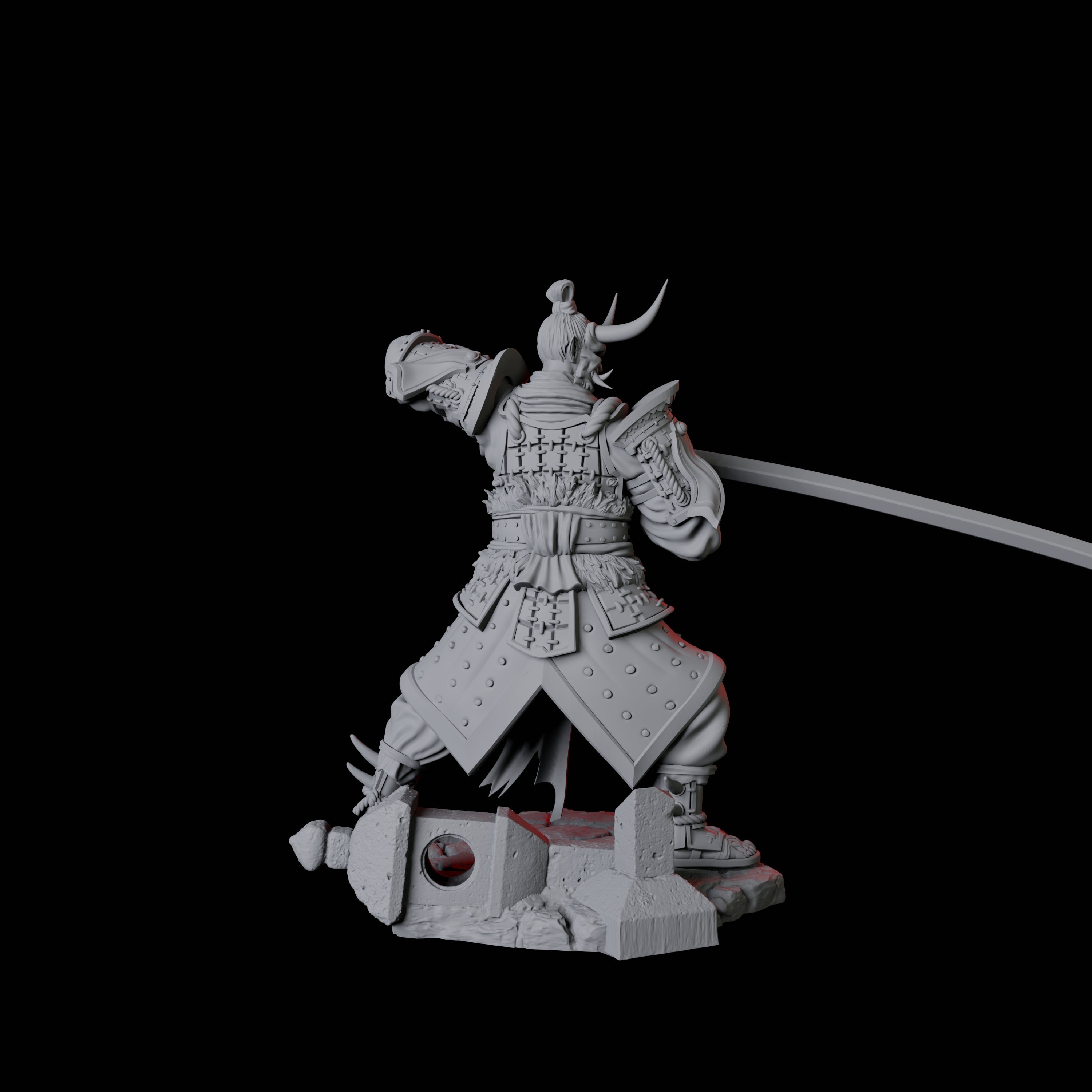 Four Oni Death Samurai Miniature for Dungeons and Dragons, Pathfinder or other TTRPGs