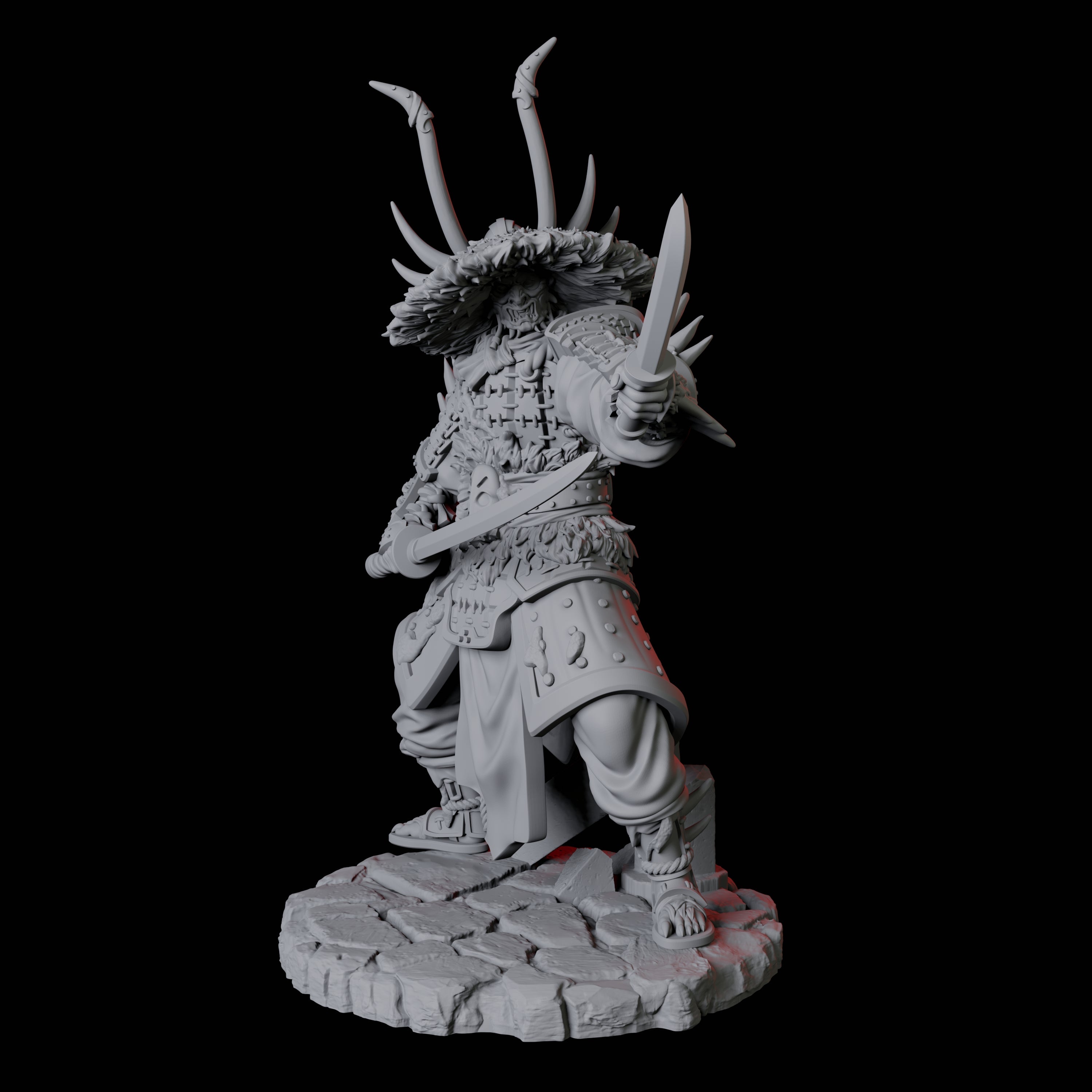 Four Oni Death Samurai Miniature for Dungeons and Dragons, Pathfinder or other TTRPGs