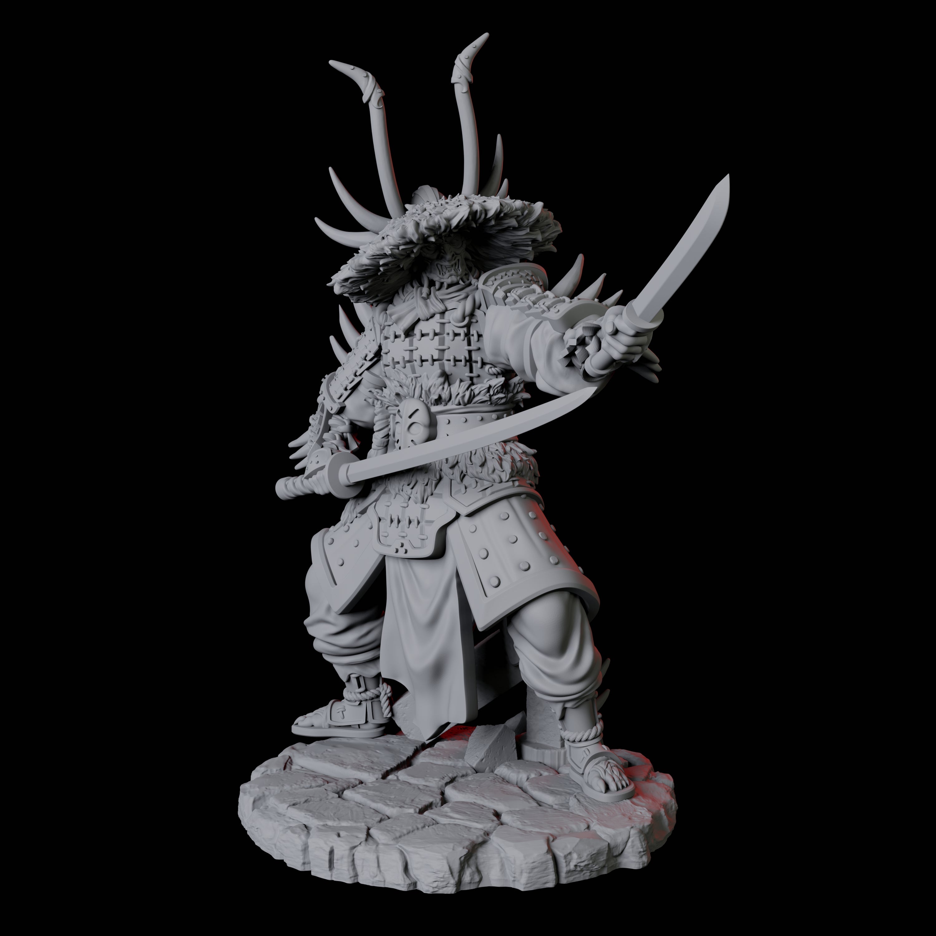 Four Oni Death Samurai Miniature for Dungeons and Dragons, Pathfinder or other TTRPGs
