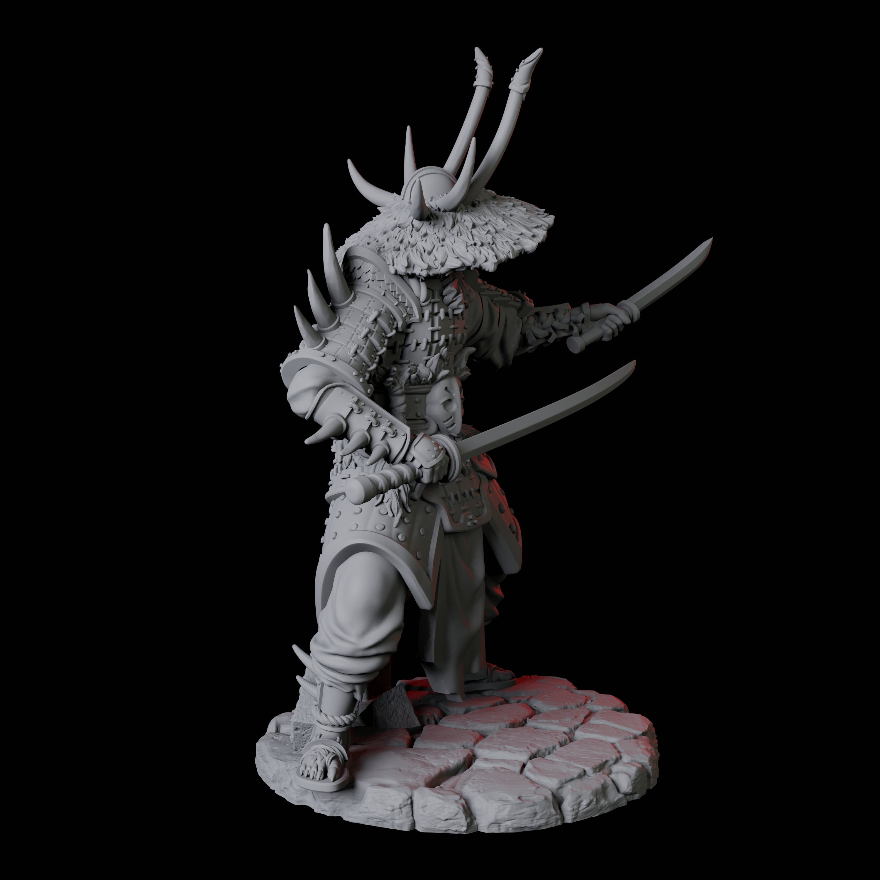 Four Oni Death Samurai Miniature for Dungeons and Dragons, Pathfinder or other TTRPGs