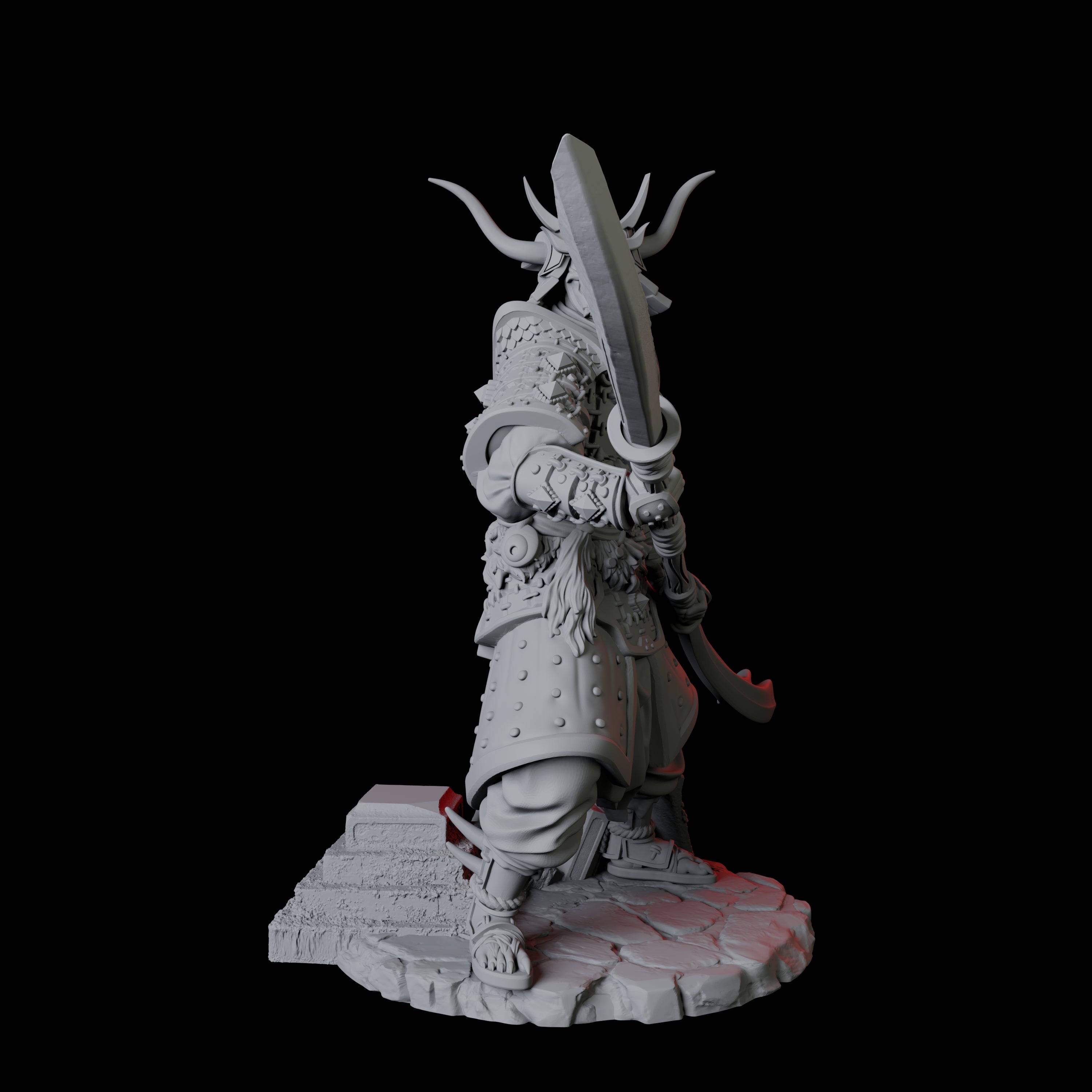 Four Oni Death Samurai Miniature for Dungeons and Dragons, Pathfinder or other TTRPGs