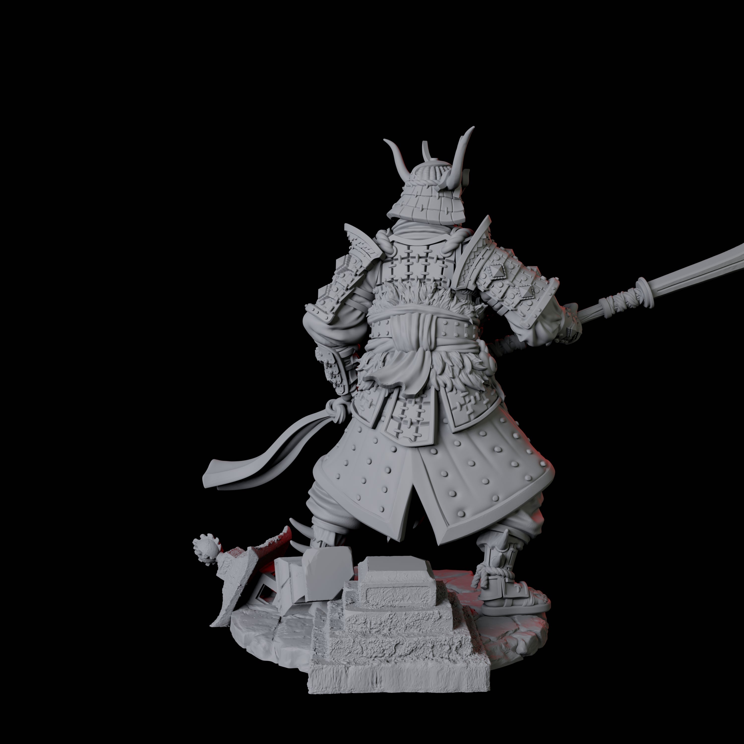 Four Oni Death Samurai Miniature for Dungeons and Dragons, Pathfinder or other TTRPGs