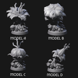 Four Overgrown Violet Fungi Miniature for Dungeons and Dragons, Pathfinder or other TTRPGs