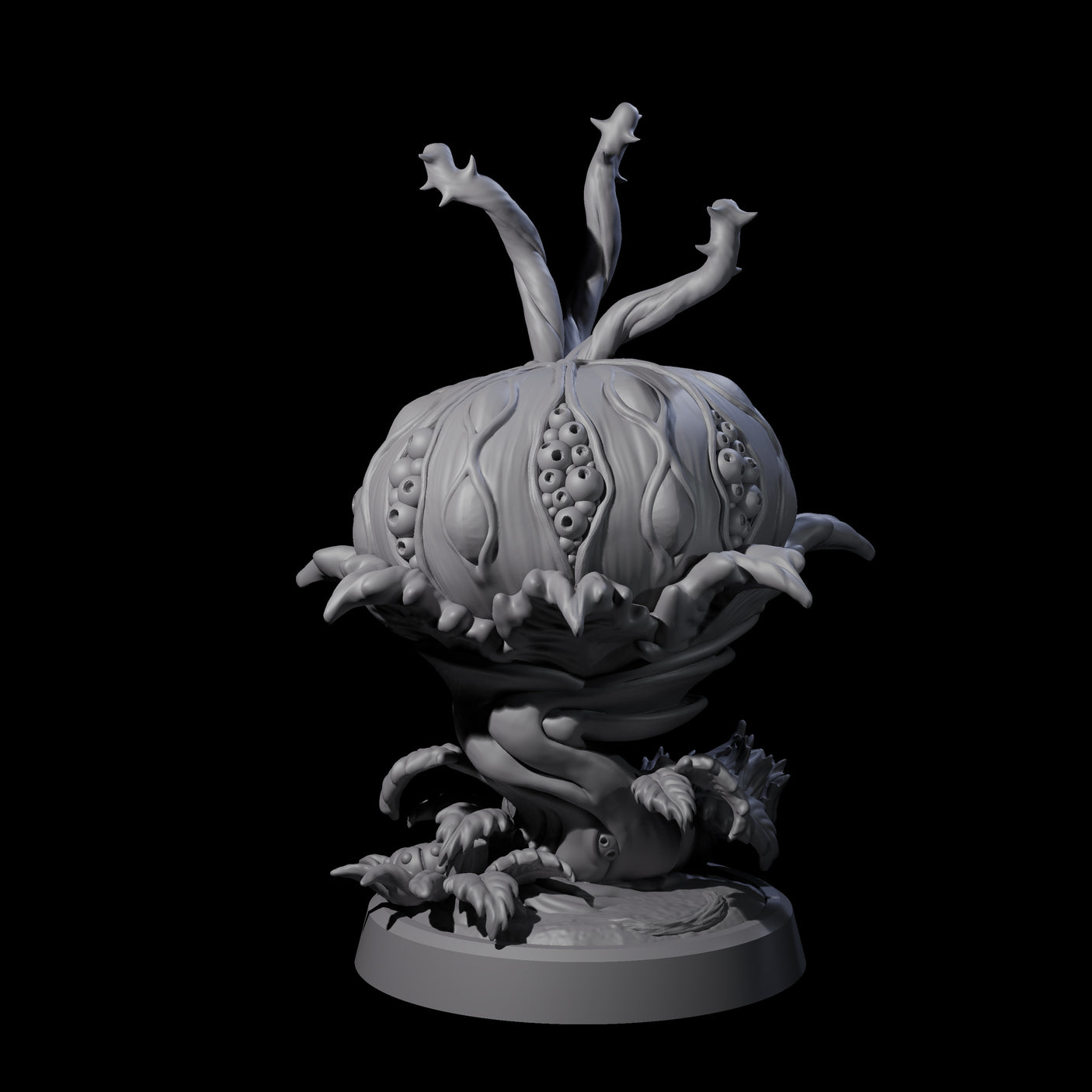 Four Overgrown Violet Fungi Miniature for Dungeons and Dragons, Pathfinder or other TTRPGs