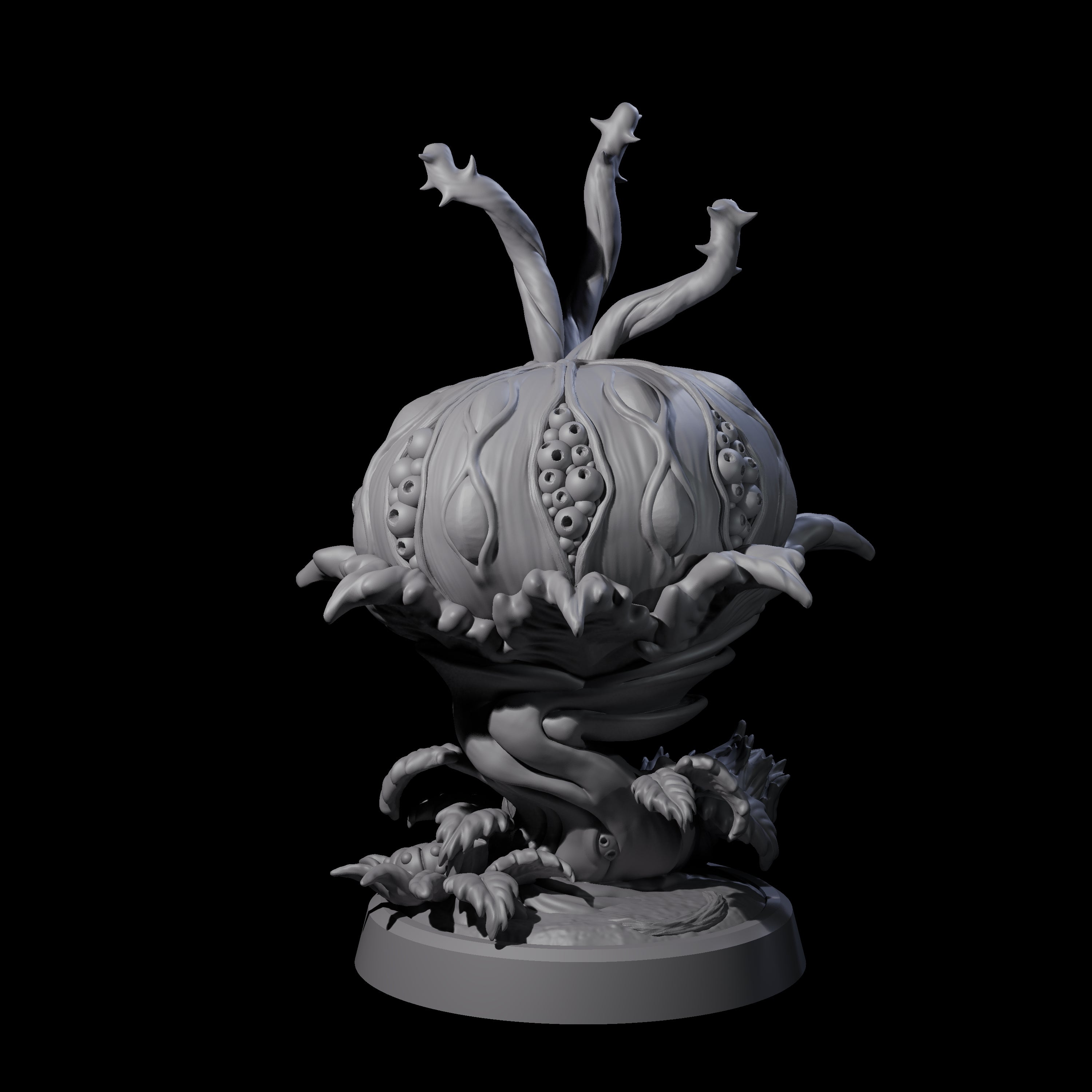 Four Overgrown Violet Fungi Miniature for Dungeons and Dragons, Pathfinder or other TTRPGs