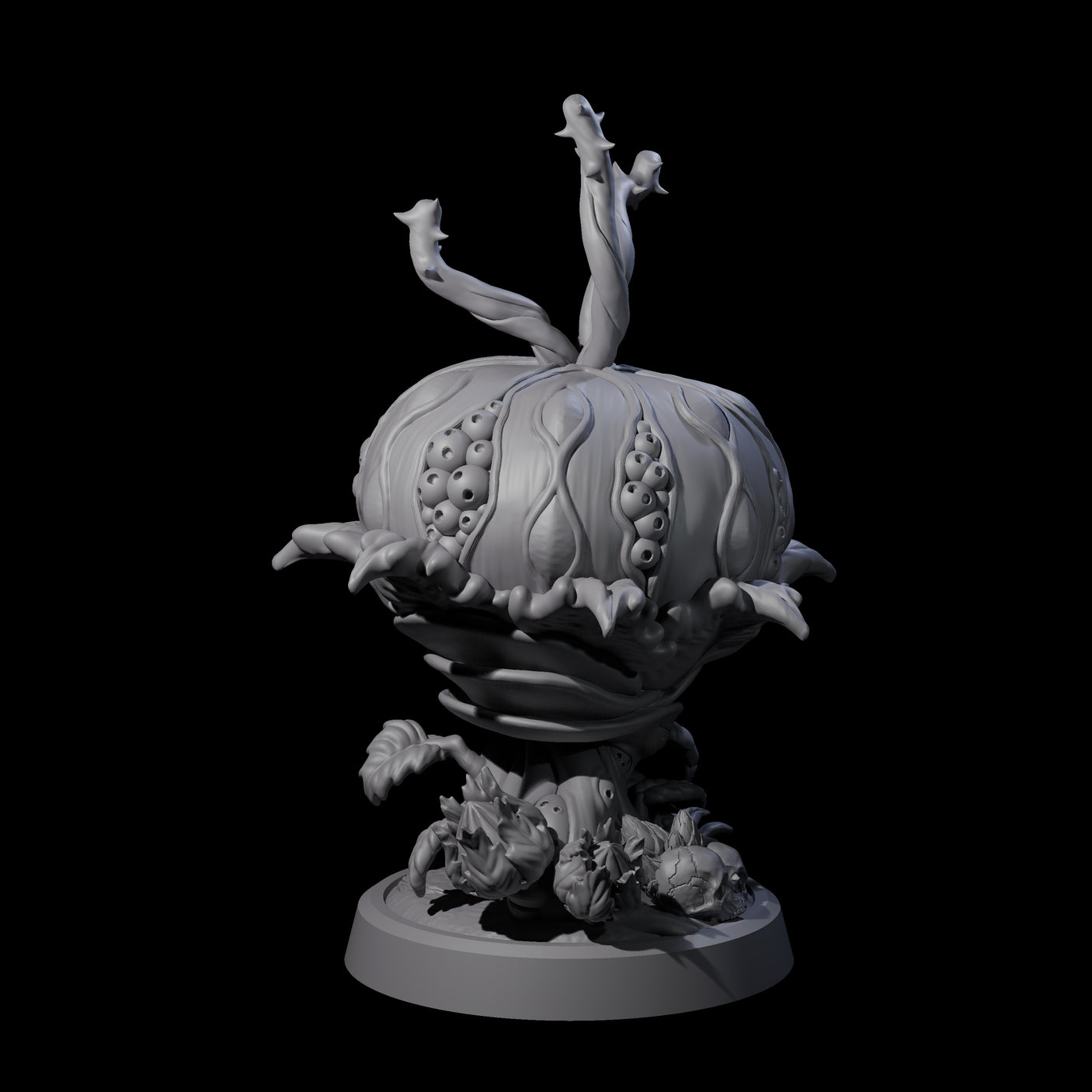 Four Overgrown Violet Fungi Miniature for Dungeons and Dragons, Pathfinder or other TTRPGs