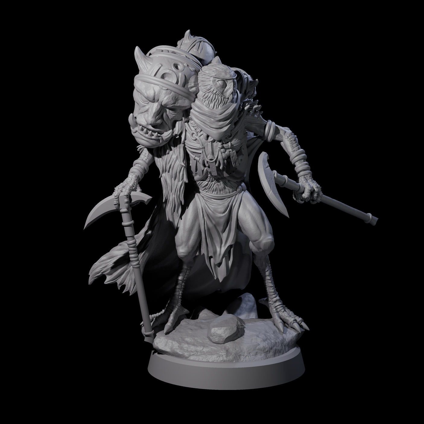 Four Owl-Like Aarakocra Sentinels Miniature for Dungeons and Dragons, Pathfinder or other TTRPGs