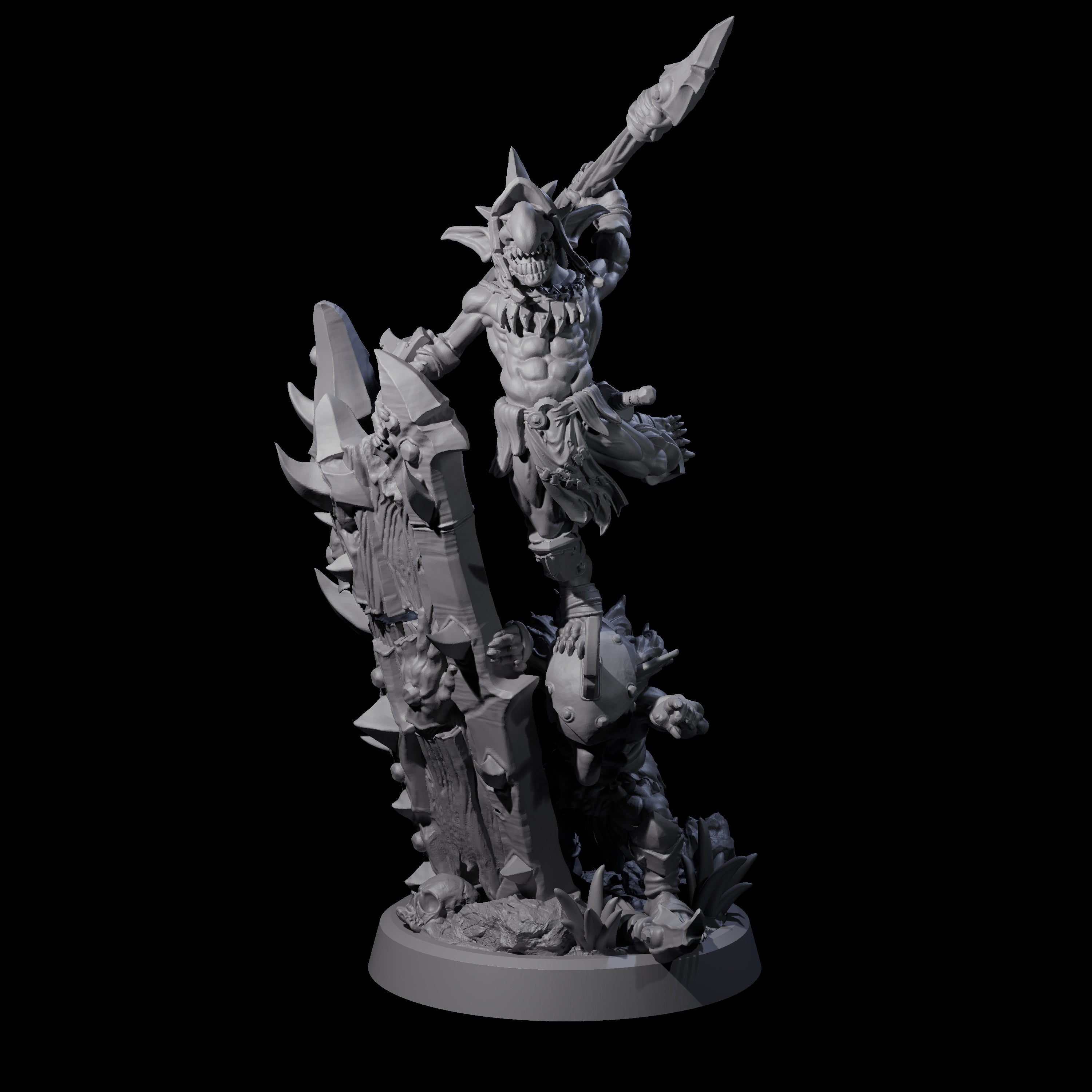 Four Piggybacking Goblin Duos Miniature for Dungeons and Dragons, Pathfinder or other TTRPGs