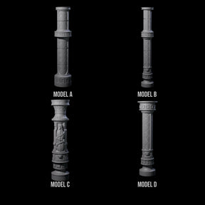 Four Pillars for a Frost Giant Temple Ruin Miniature for Dungeons and Dragons, Pathfinder or other TTRPGs