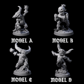 Four Poop Flinging Imps Miniature for Dungeons and Dragons, Pathfinder or other TTRPGs