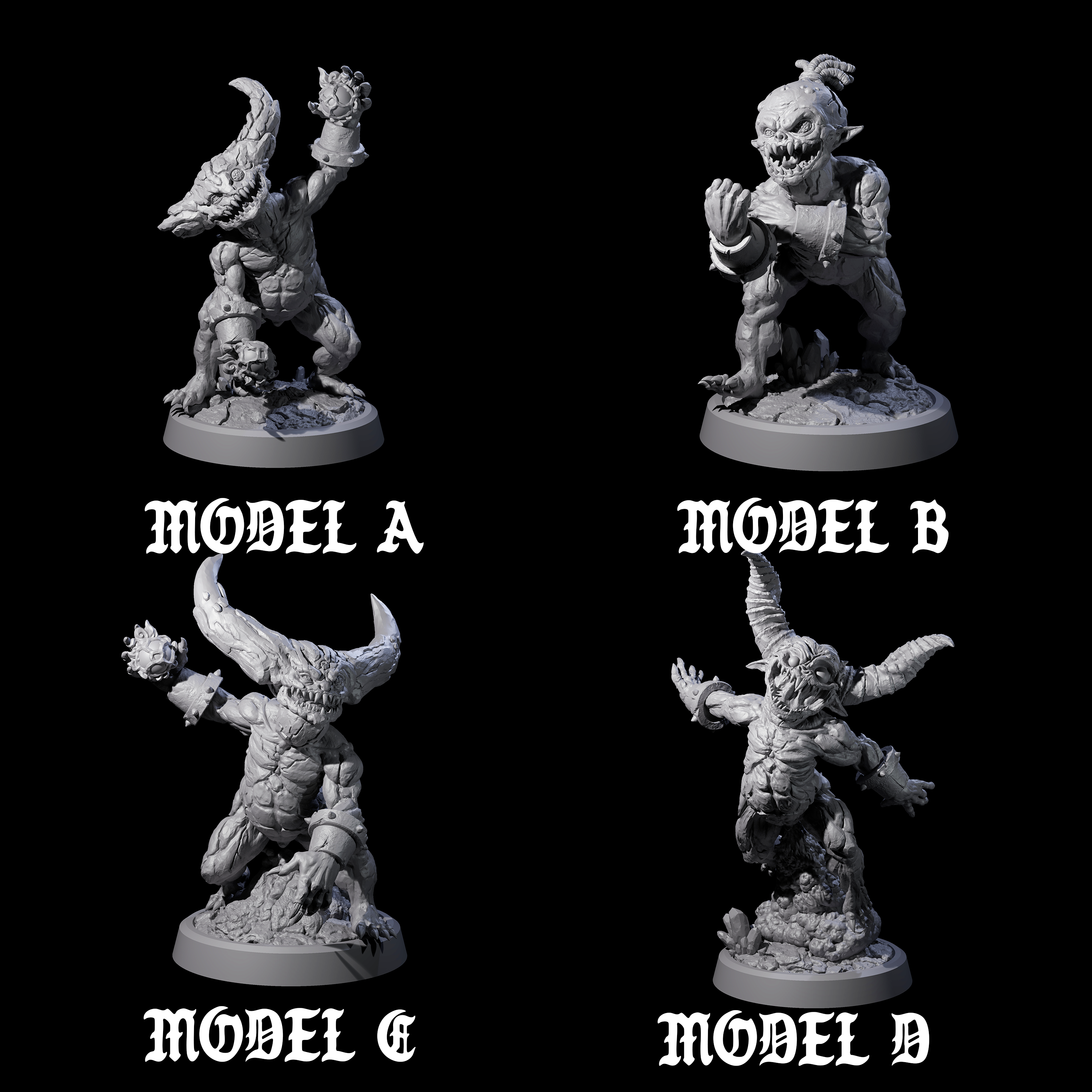 Four Poop Flinging Imps Miniature for Dungeons and Dragons, Pathfinder or other TTRPGs
