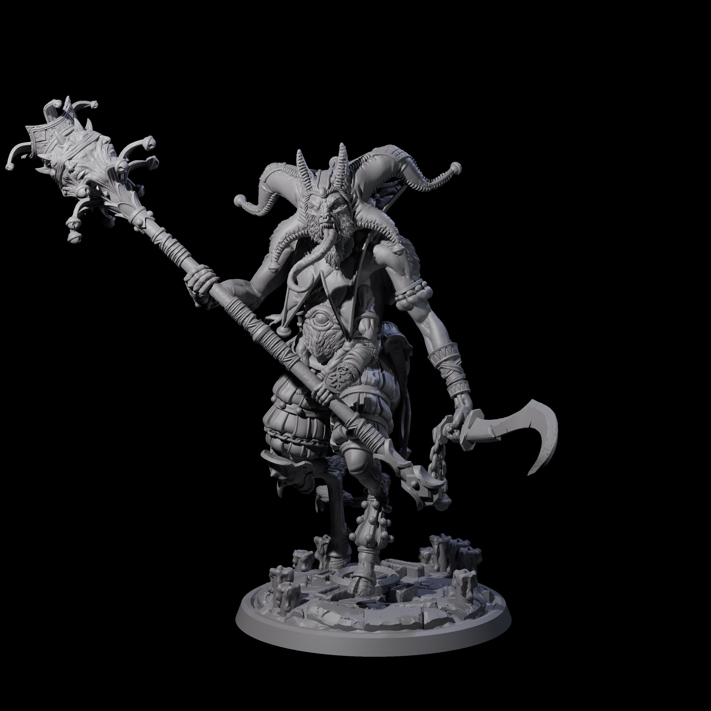 Four Prancing Jester Goristro Brutes Miniature for Dungeons and Dragons, Pathfinder or other TTRPGs