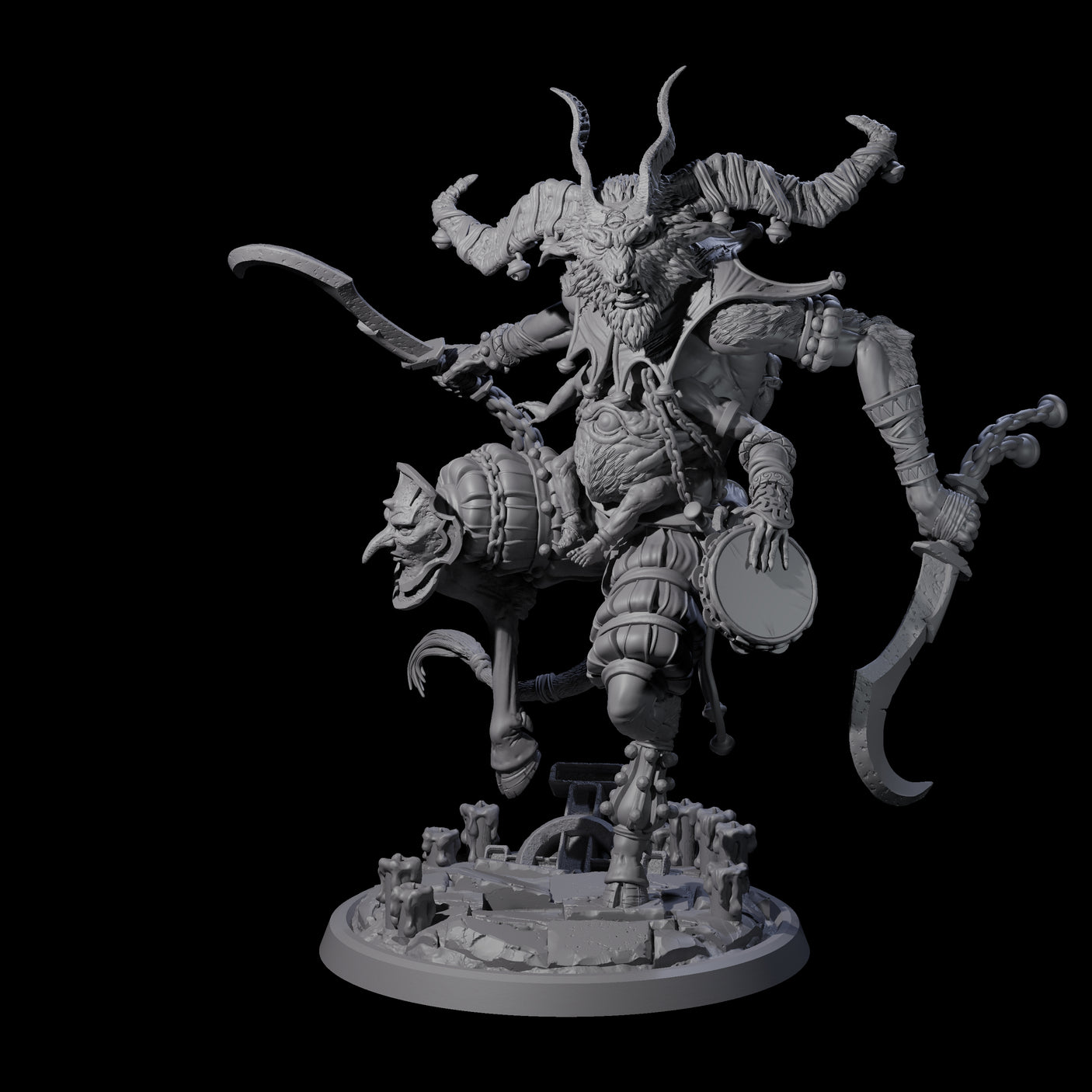 Four Prancing Jester Goristro Brutes Miniature for Dungeons and Dragons, Pathfinder or other TTRPGs