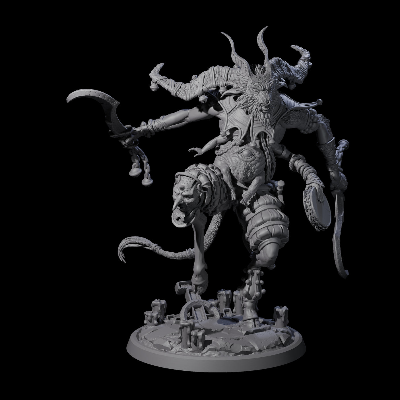 Four Prancing Jester Goristro Brutes Miniature for Dungeons and Dragons, Pathfinder or other TTRPGs