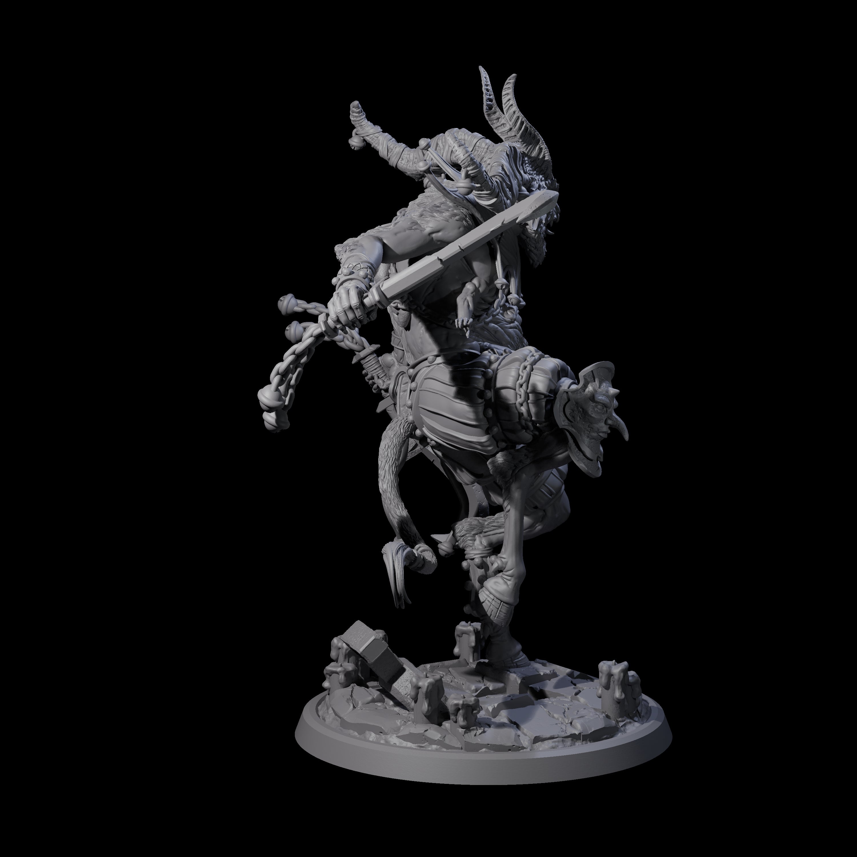 Four Prancing Jester Goristro Brutes Miniature for Dungeons and Dragons, Pathfinder or other TTRPGs
