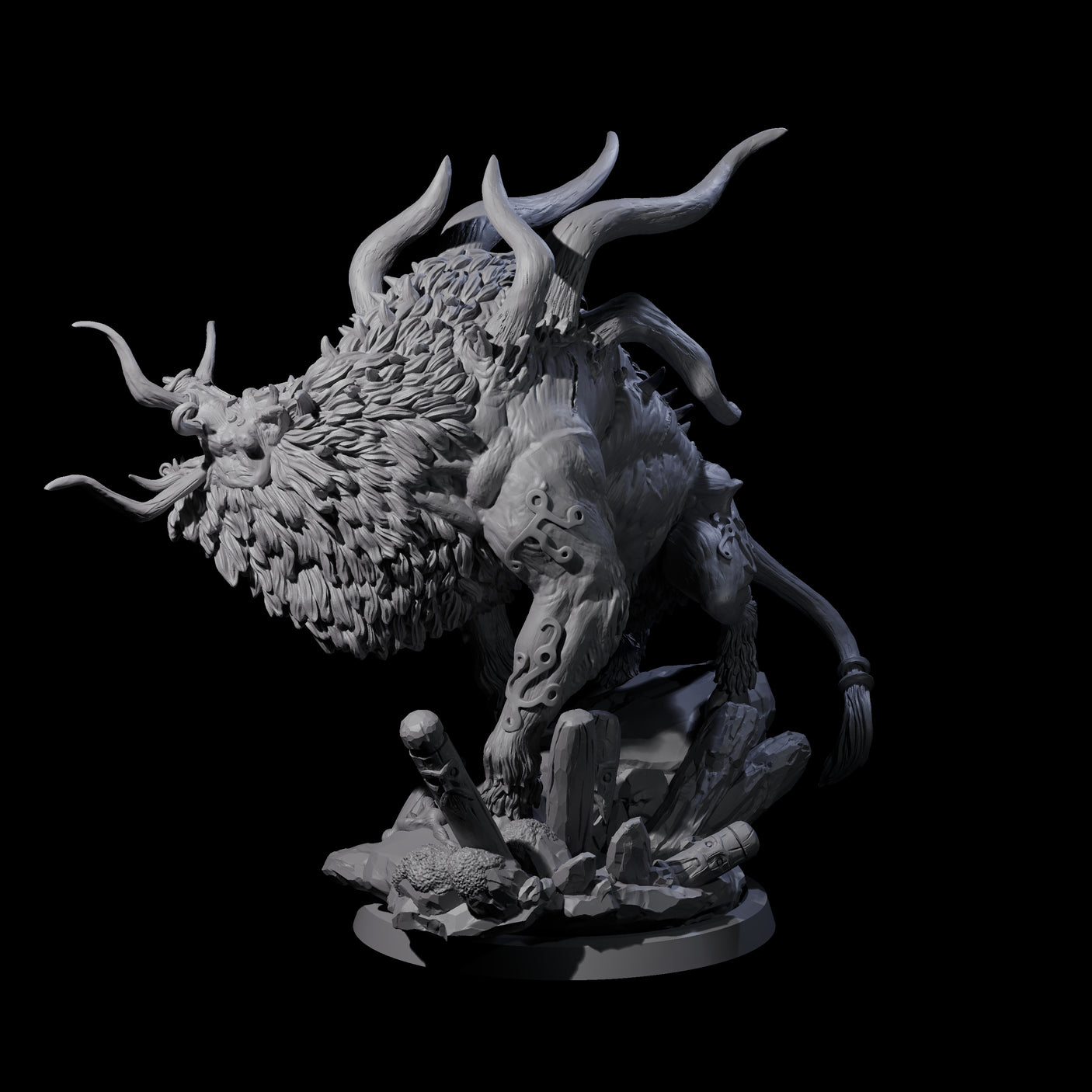 Four Primal Forest Beasts of the Green Wastes Miniature for Dungeons and Dragons, Pathfinder or other TTRPGs