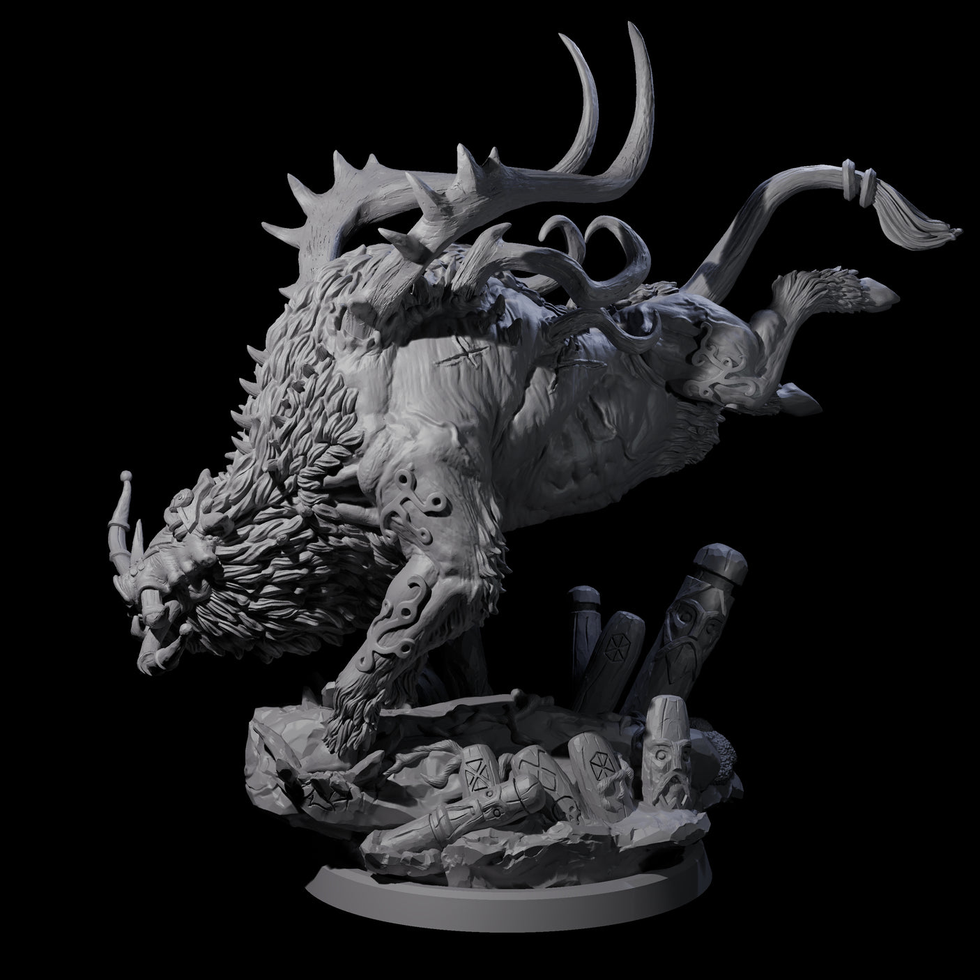 Four Primal Forest Beasts of the Green Wastes Miniature for Dungeons and Dragons, Pathfinder or other TTRPGs