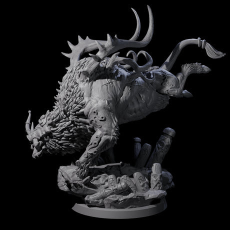 Four Primal Forest Beasts of the Green Wastes Miniature for Dungeons and Dragons, Pathfinder or other TTRPGs