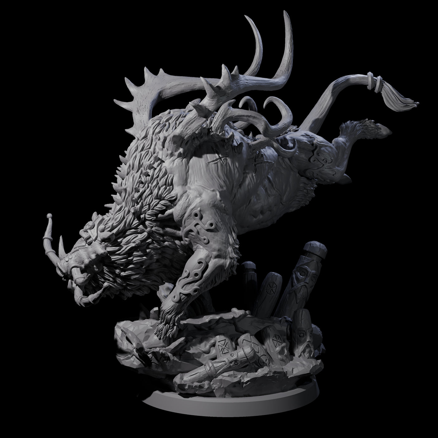 Four Primal Forest Beasts of the Green Wastes Miniature for Dungeons and Dragons, Pathfinder or other TTRPGs