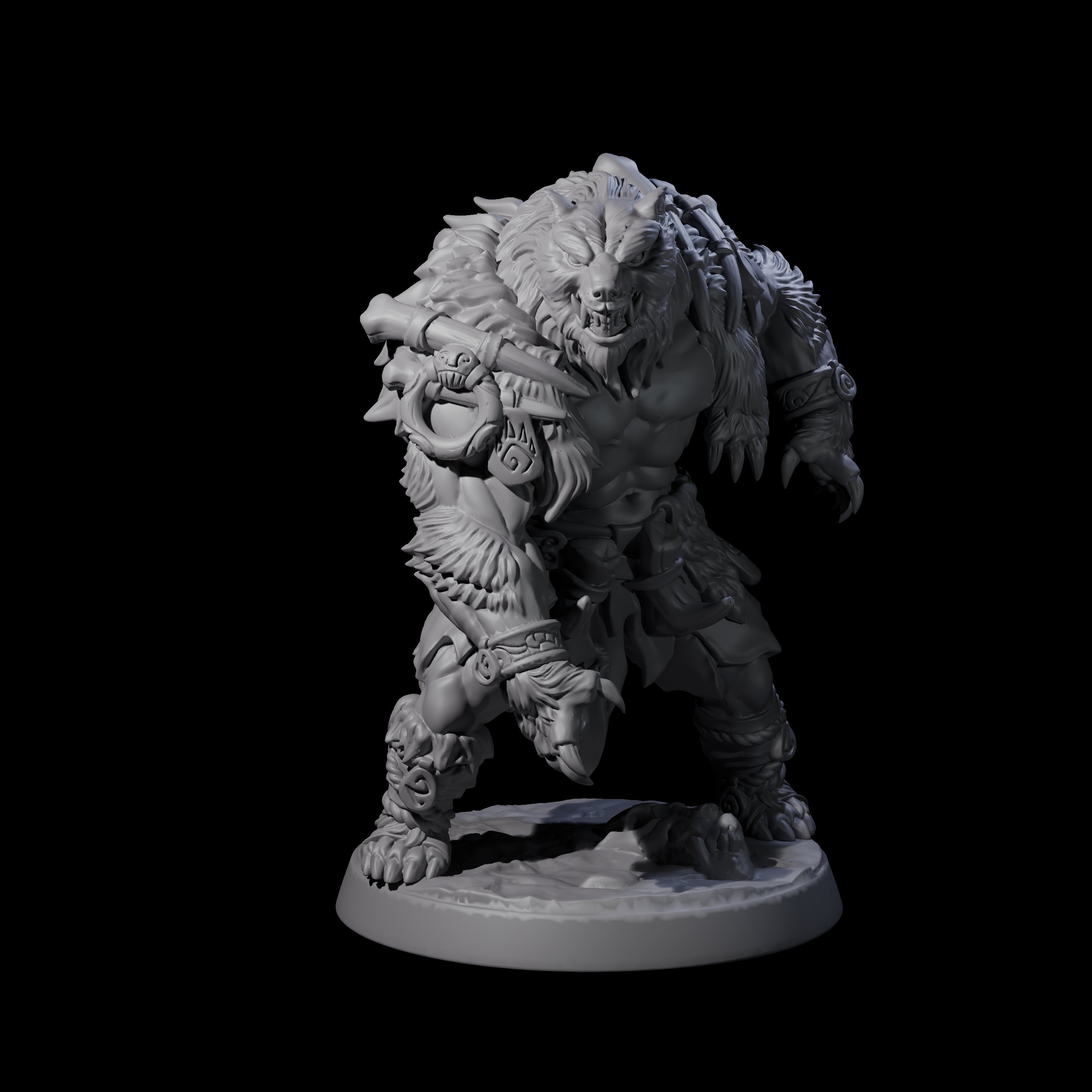 Four Proud Ursine Barbarians Miniature for Dungeons and Dragons, Pathfinder or other TTRPGs