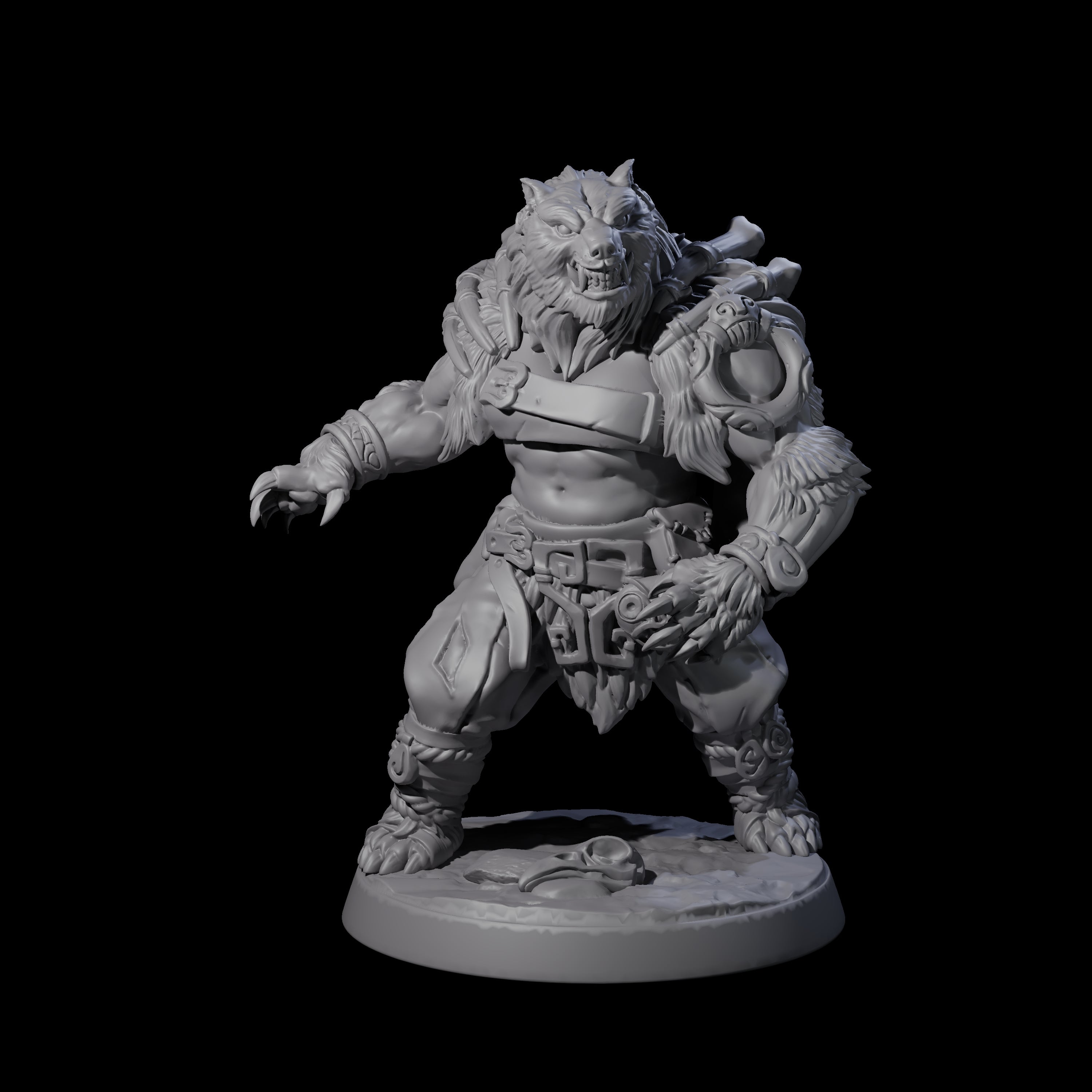 Four Proud Ursine Barbarians Miniature for Dungeons and Dragons, Pathfinder or other TTRPGs