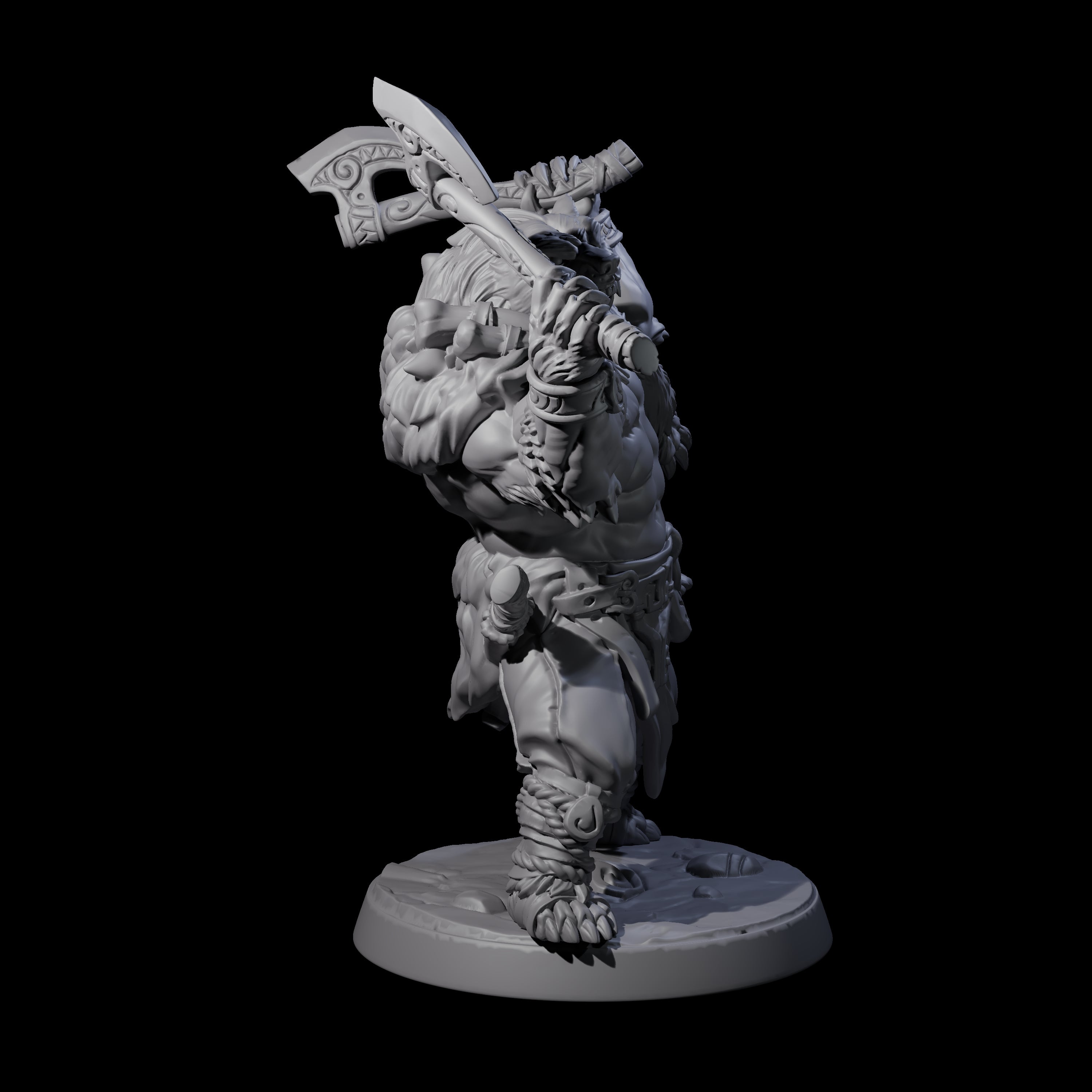 Four Proud Ursine Barbarians Miniature for Dungeons and Dragons, Pathfinder or other TTRPGs