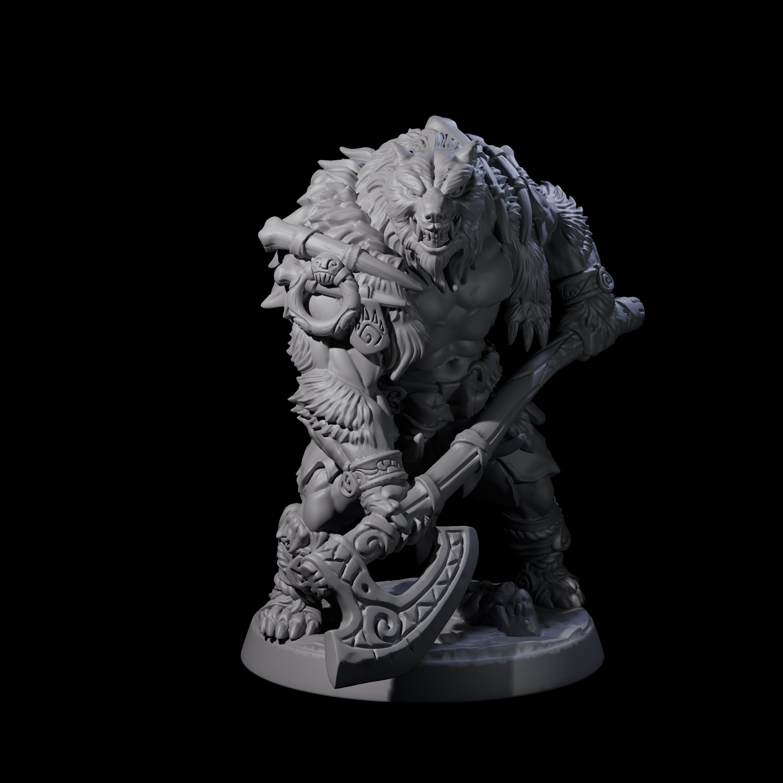 Four Proud Ursine Barbarians Miniature for Dungeons and Dragons, Pathfinder or other TTRPGs