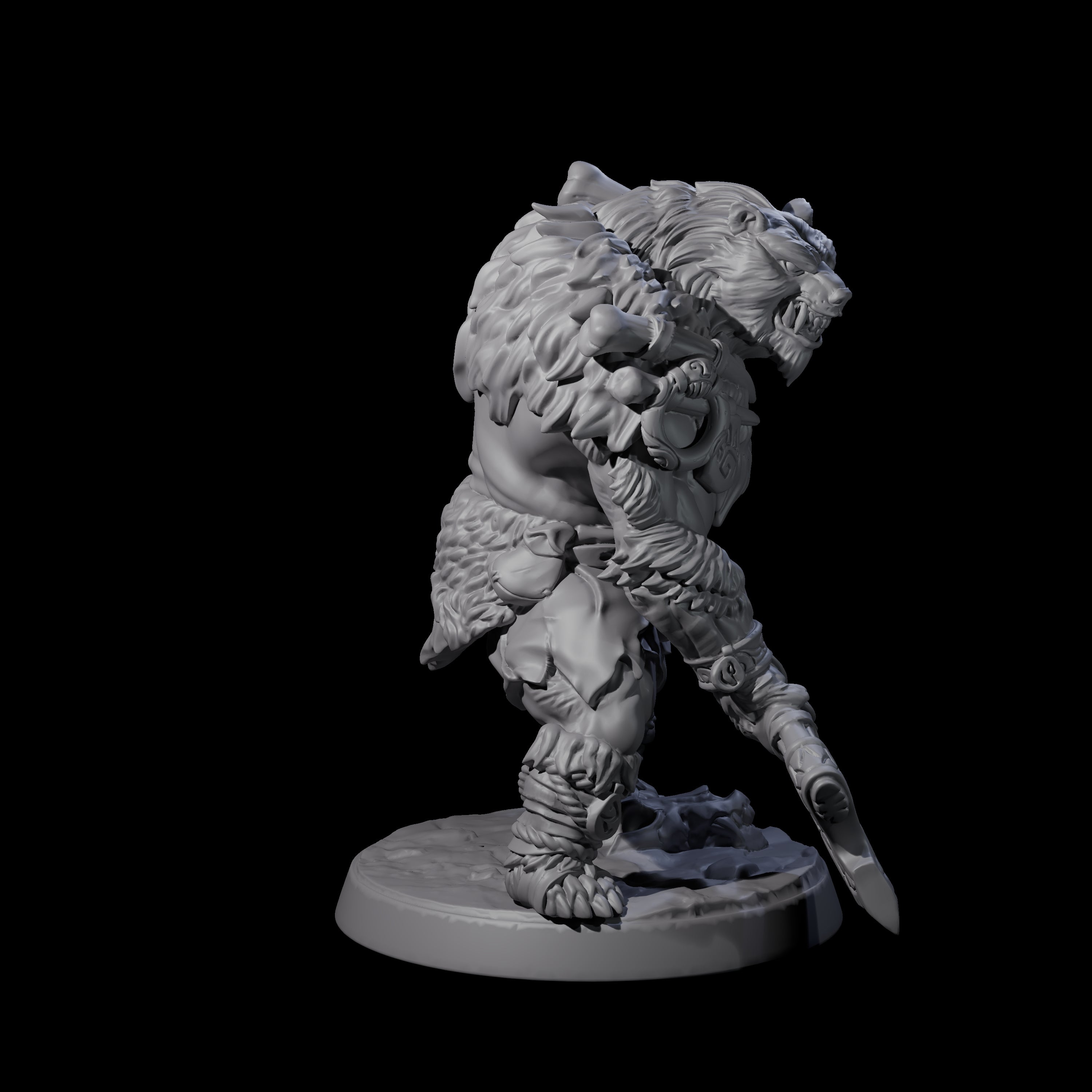 Four Proud Ursine Barbarians Miniature for Dungeons and Dragons, Pathfinder or other TTRPGs