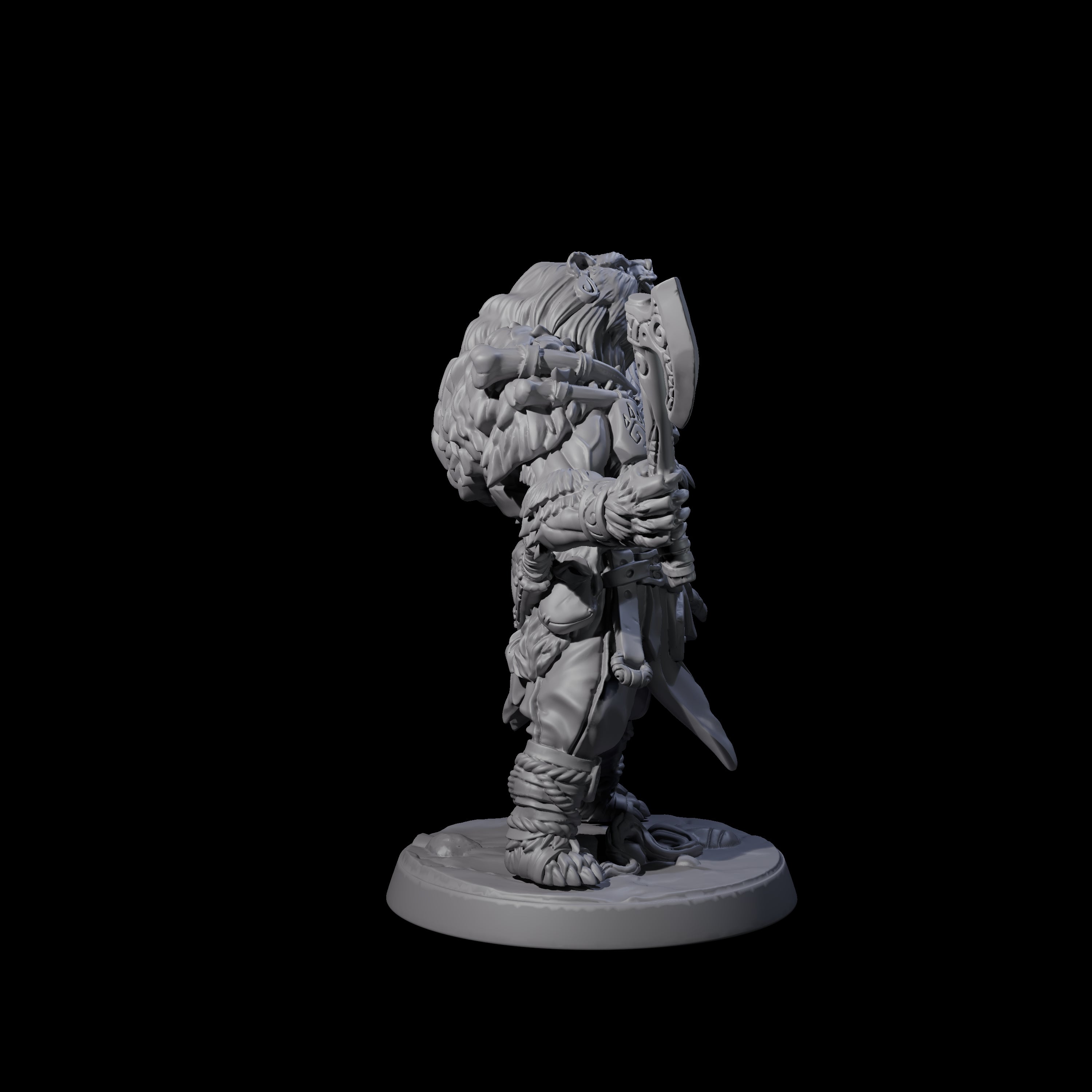 Four Proud Ursine Barbarians Miniature for Dungeons and Dragons, Pathfinder or other TTRPGs