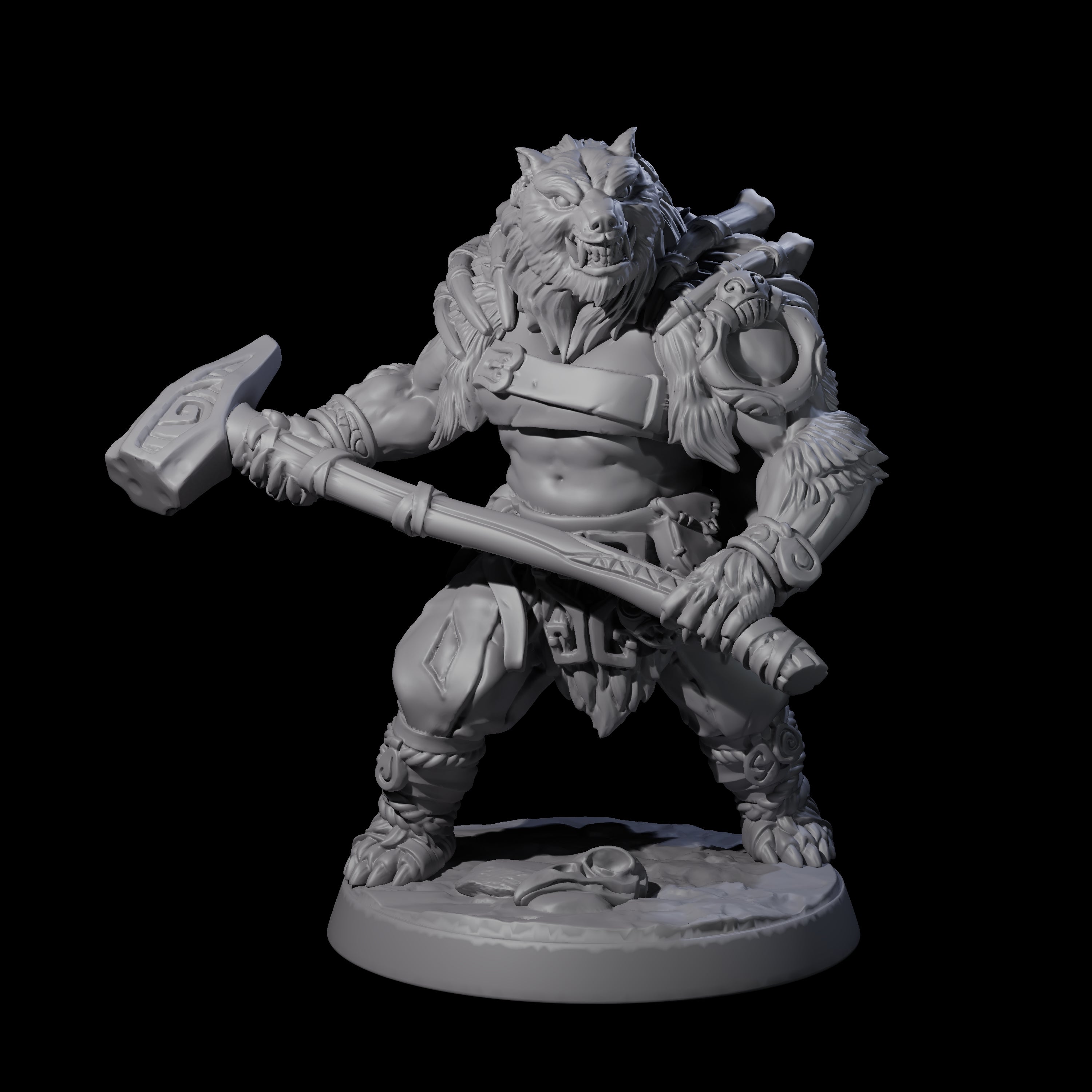 Four Proud Ursine Barbarians Miniature for Dungeons and Dragons, Pathfinder or other TTRPGs