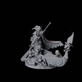 Four Punting Gondoliers of the River Styx Miniature for Dungeons and Dragons, Pathfinder or other TTRPGs