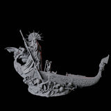 Four Punting Gondoliers of the River Styx Miniature for Dungeons and Dragons, Pathfinder or other TTRPGs