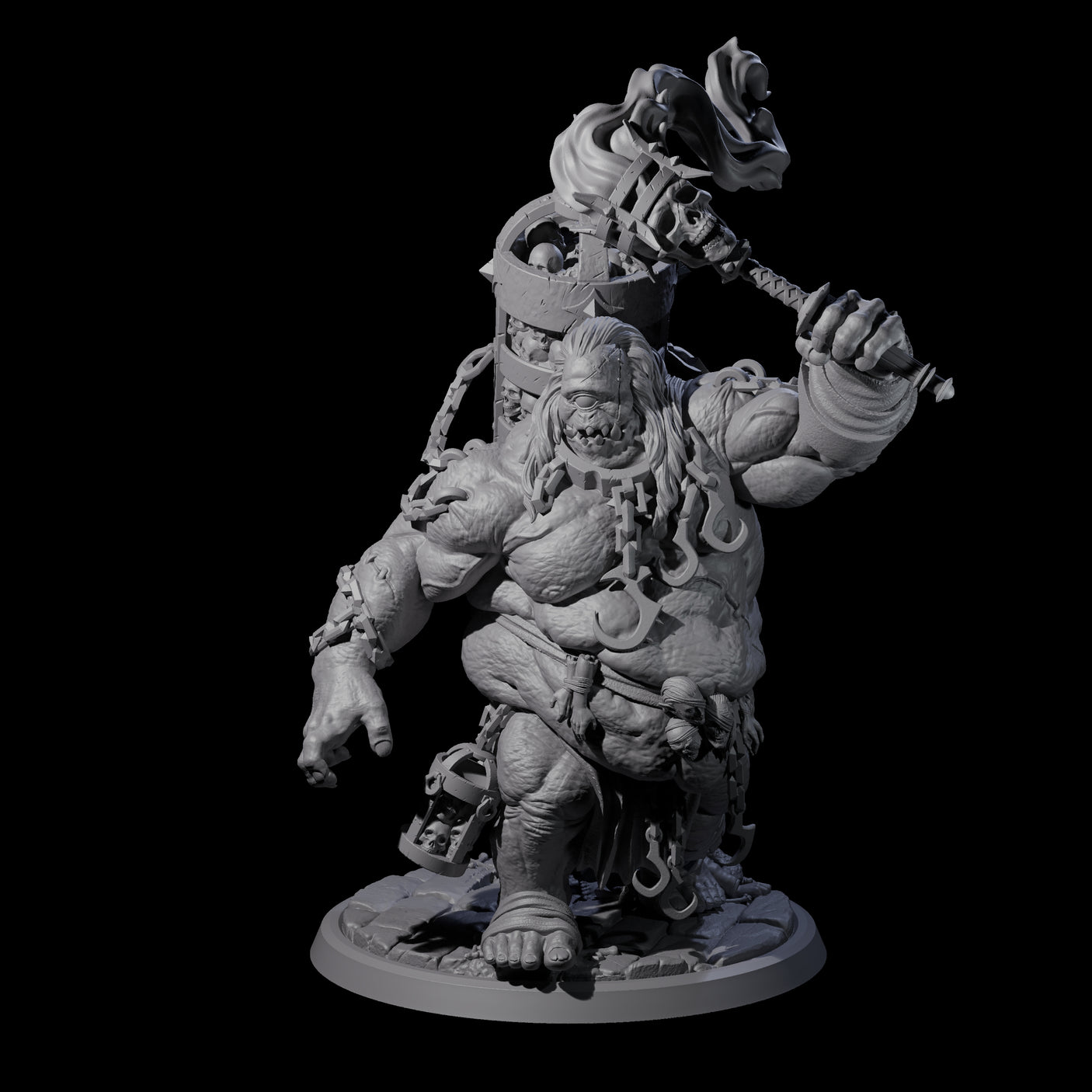 Four Raging Cyclops Miniature for Dungeons and Dragons, Pathfinder or other TTRPGs