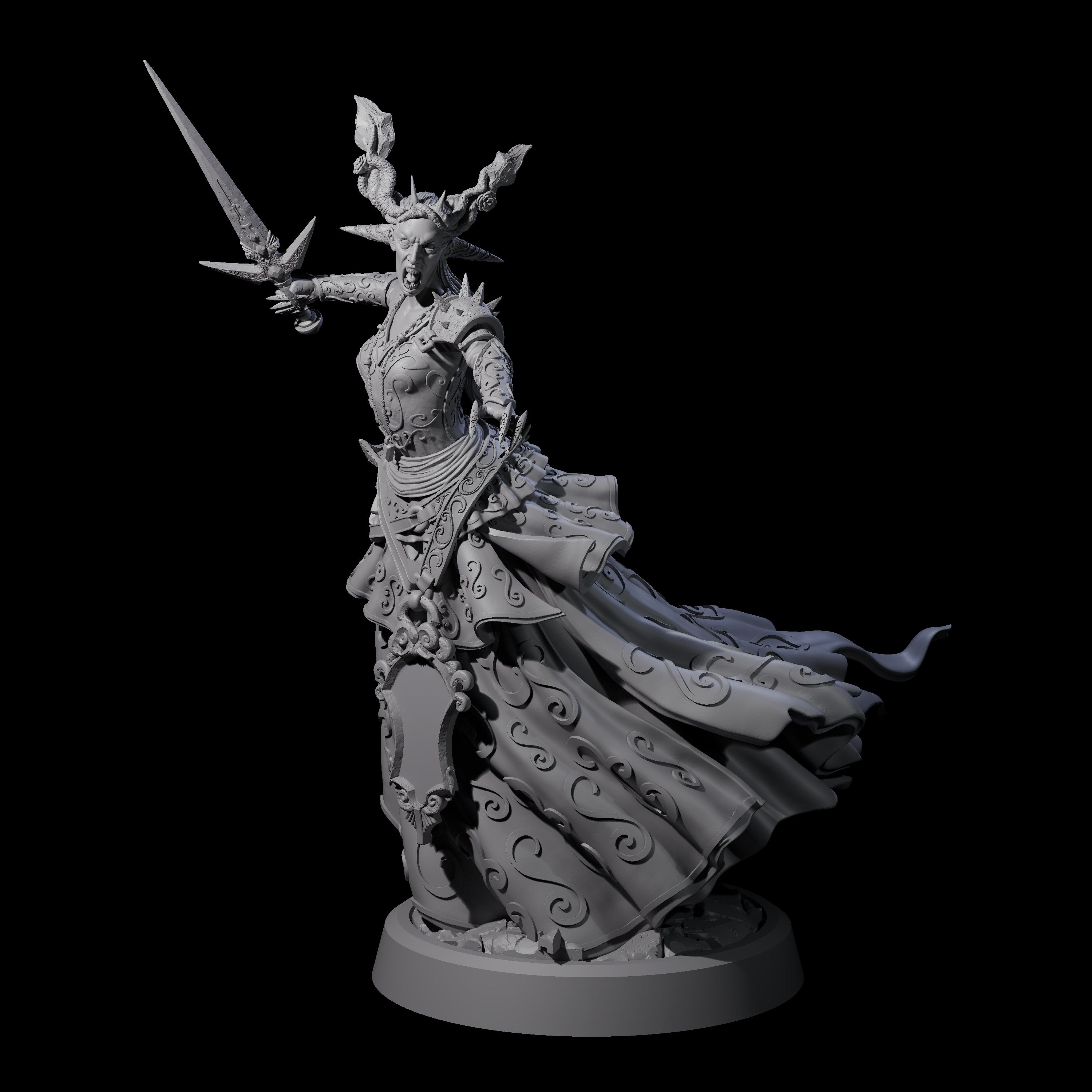 Four Raging Warblade Succubi Miniature for Dungeons and Dragons, Pathfinder or other TTRPGs