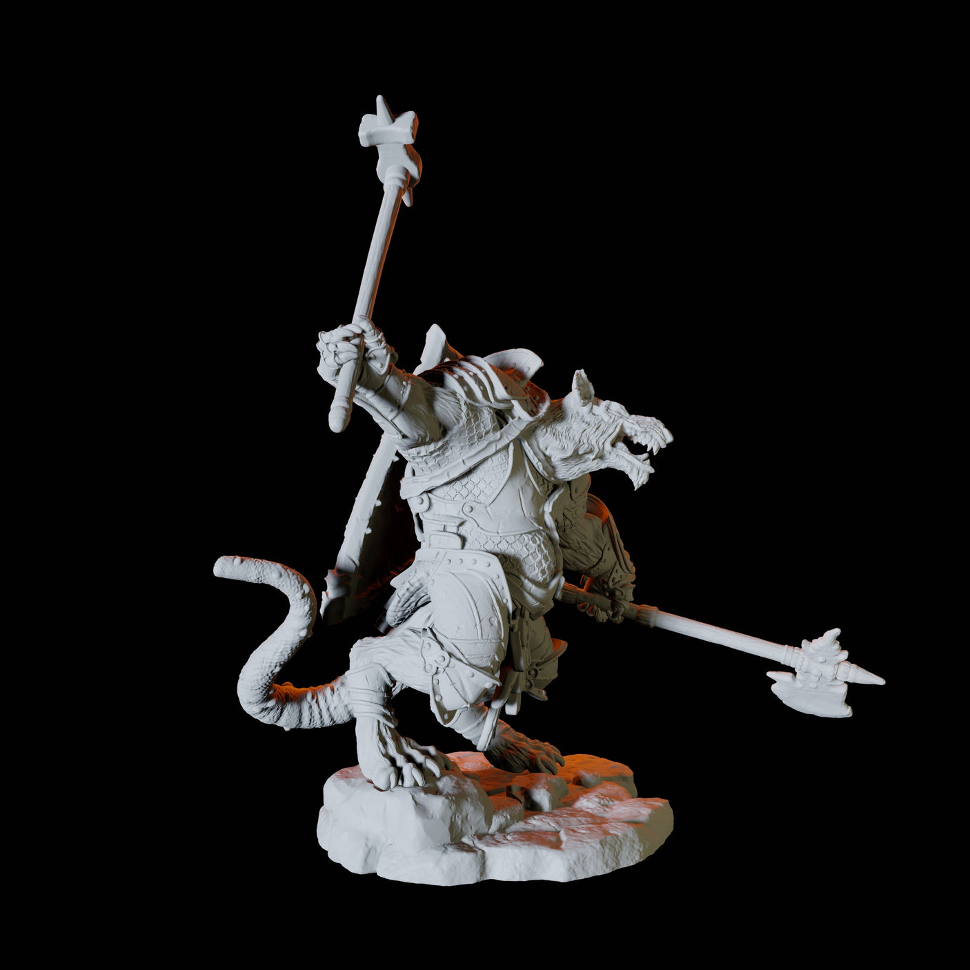 Four Ratfolk Soldiers Miniature for Dungeons and Dragons, Pathfinder or other TTRPGs