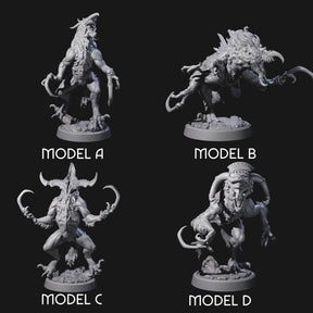 Four Ravaged Axe Beak Beasts Miniature for Dungeons and Dragons, Pathfinder or other TTRPGs