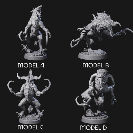 Four Ravaged Axe Beak Beasts Miniature for Dungeons and Dragons, Pathfinder or other TTRPGs
